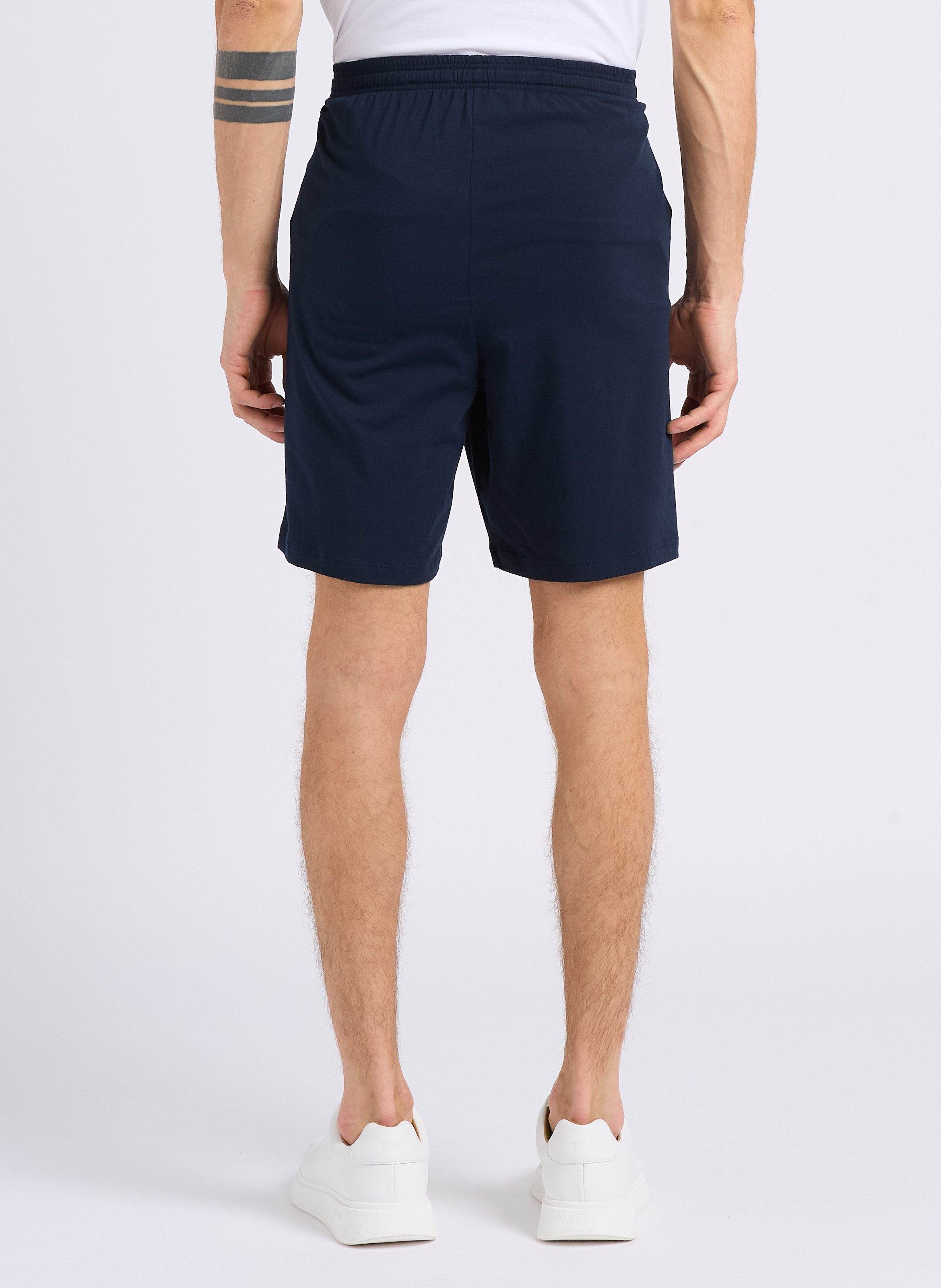 Short de pyjama en coton mélangé BOSS Bleu