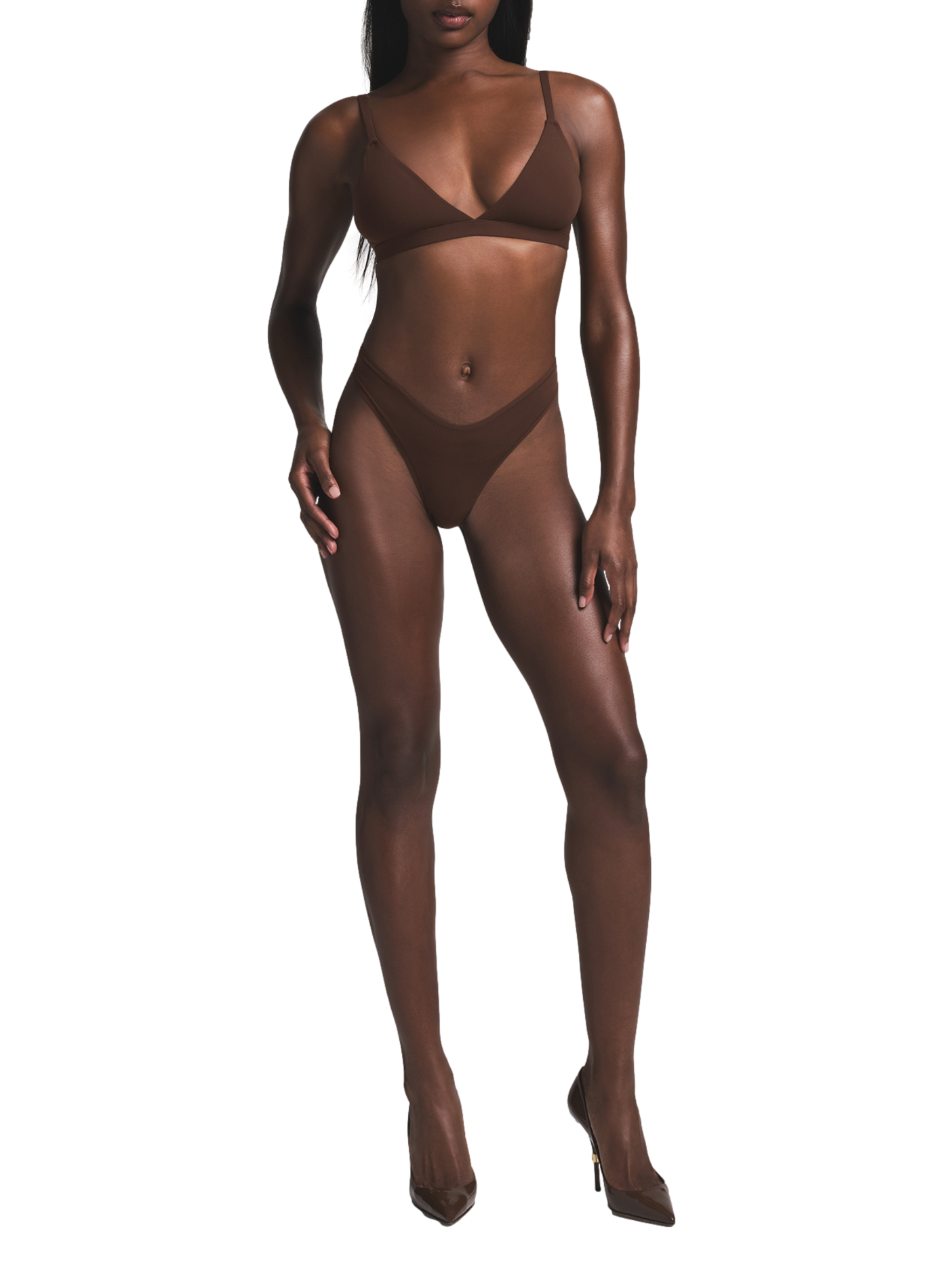 Solid triangle bralette SKIMS Brown