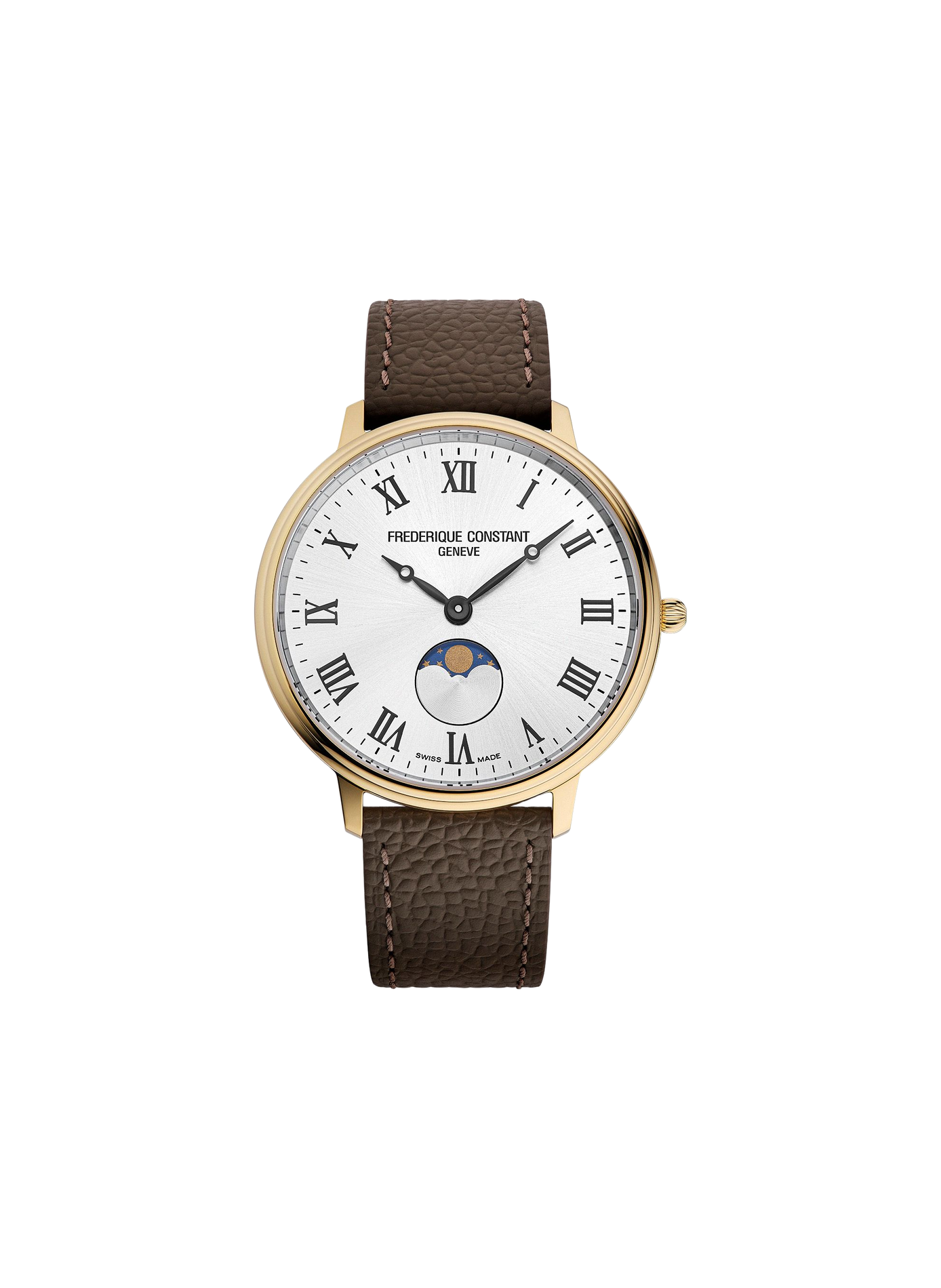 Montre quartz en cuir de veau FREDERIQUE CONSTANT Blanc