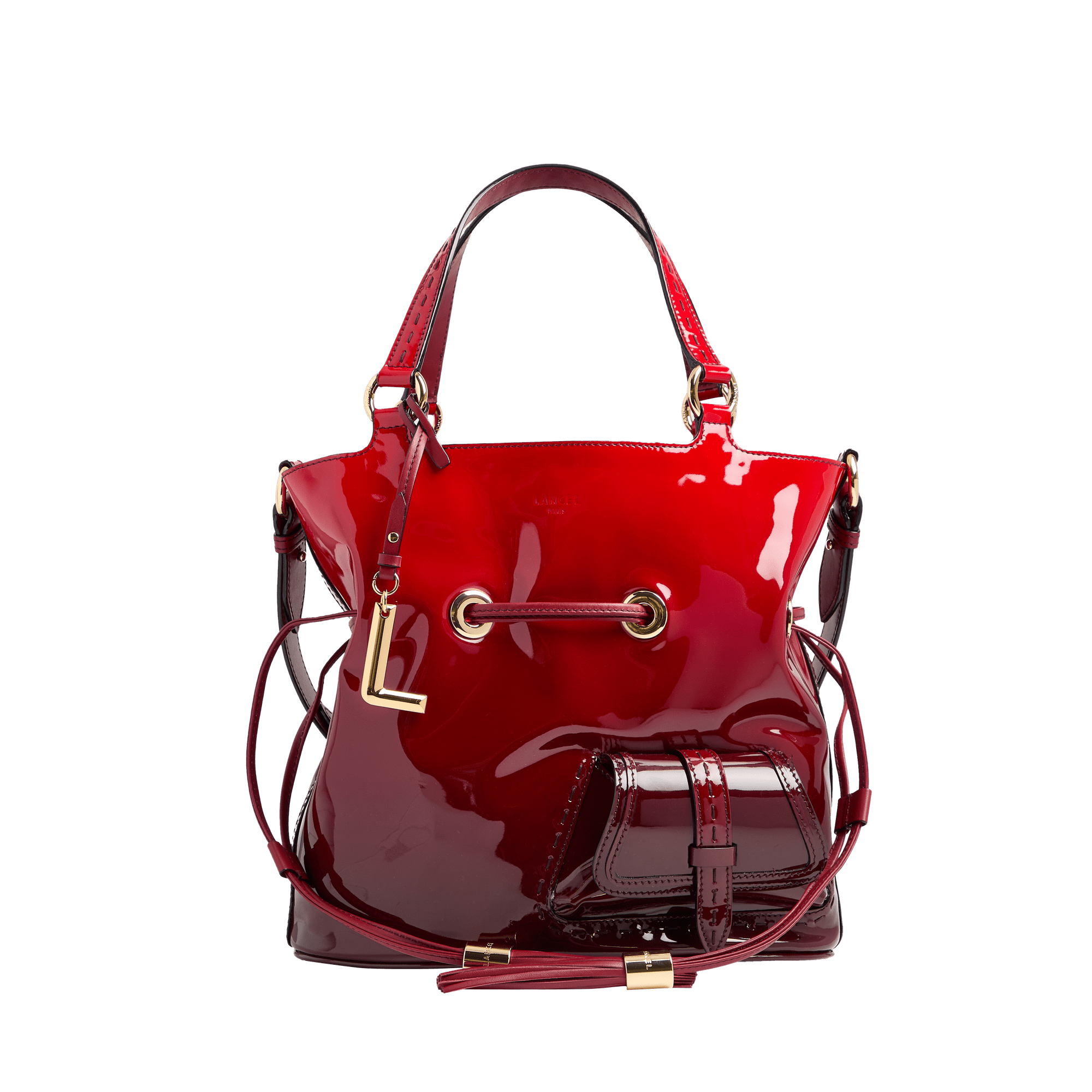 Handtas eerste flirt capsule 150 jaar in kalfsleer LANCEL Rood