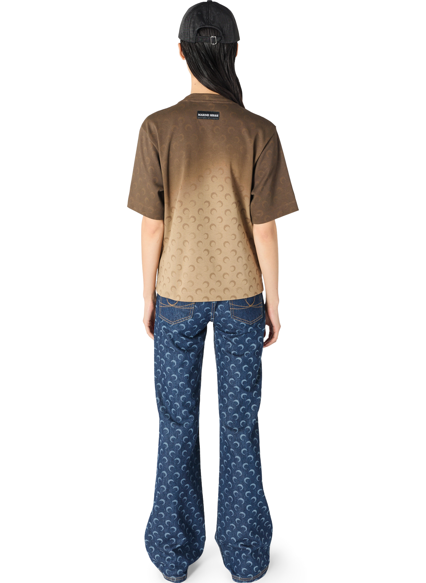 Midnight blue denim bootcut jeans MARINE SERRE Blue