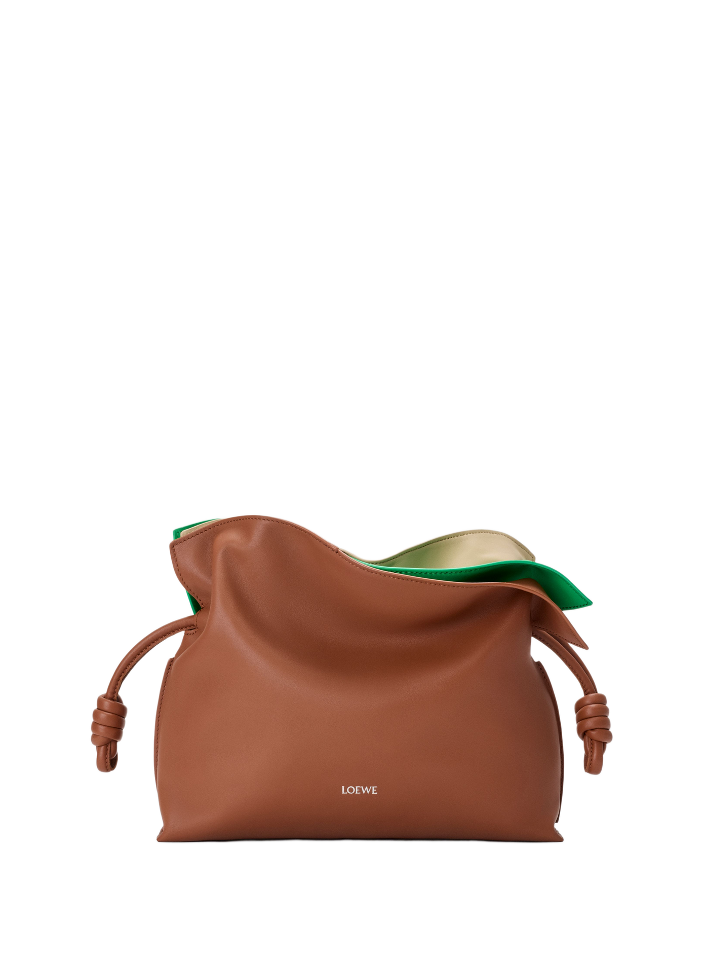 Flamenco medium clutch with layered nappa calfskin LOEWE Brown