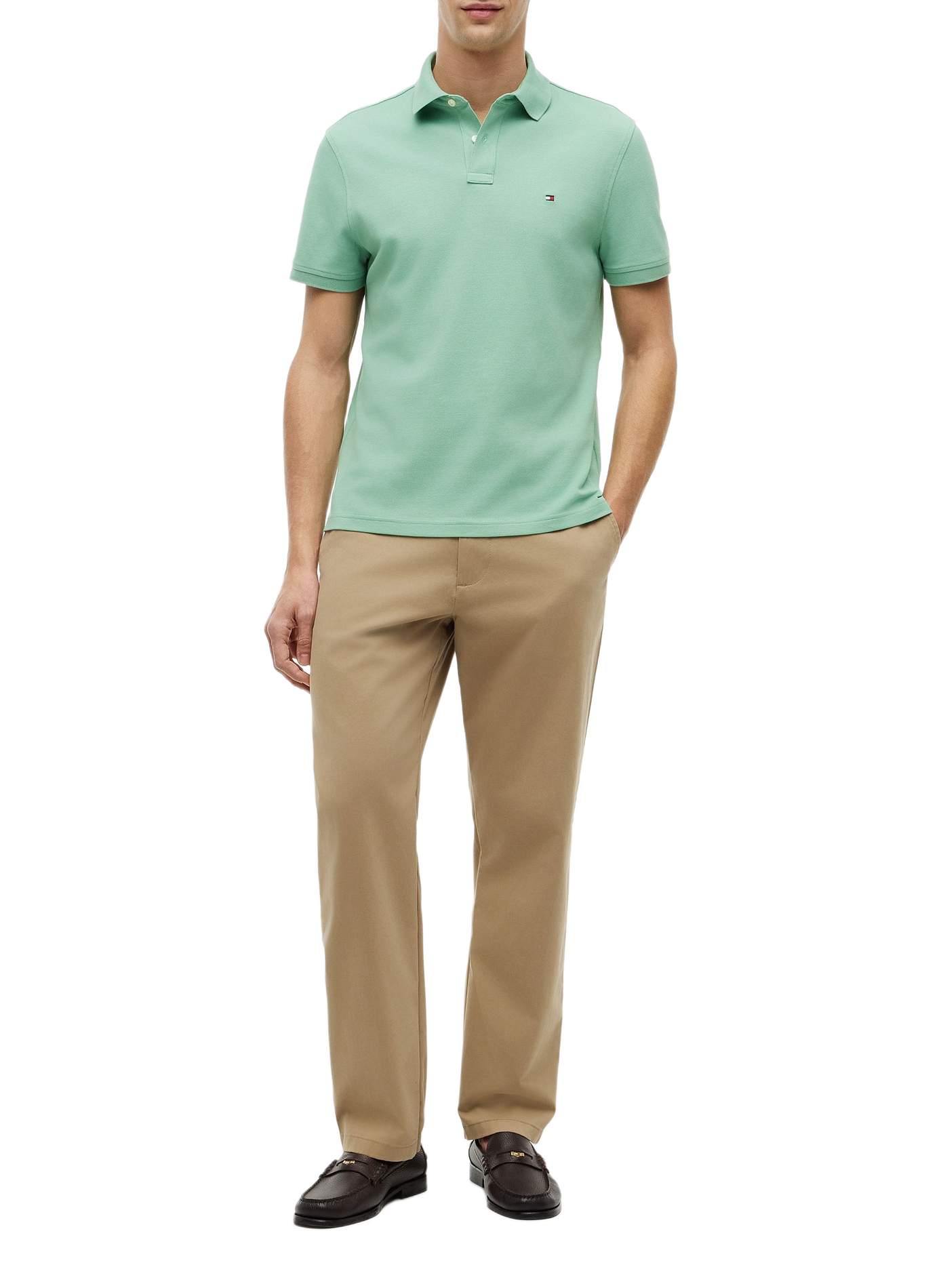 Organic cotton piqué polo shirt | Green TOMMY HILFIGER Men