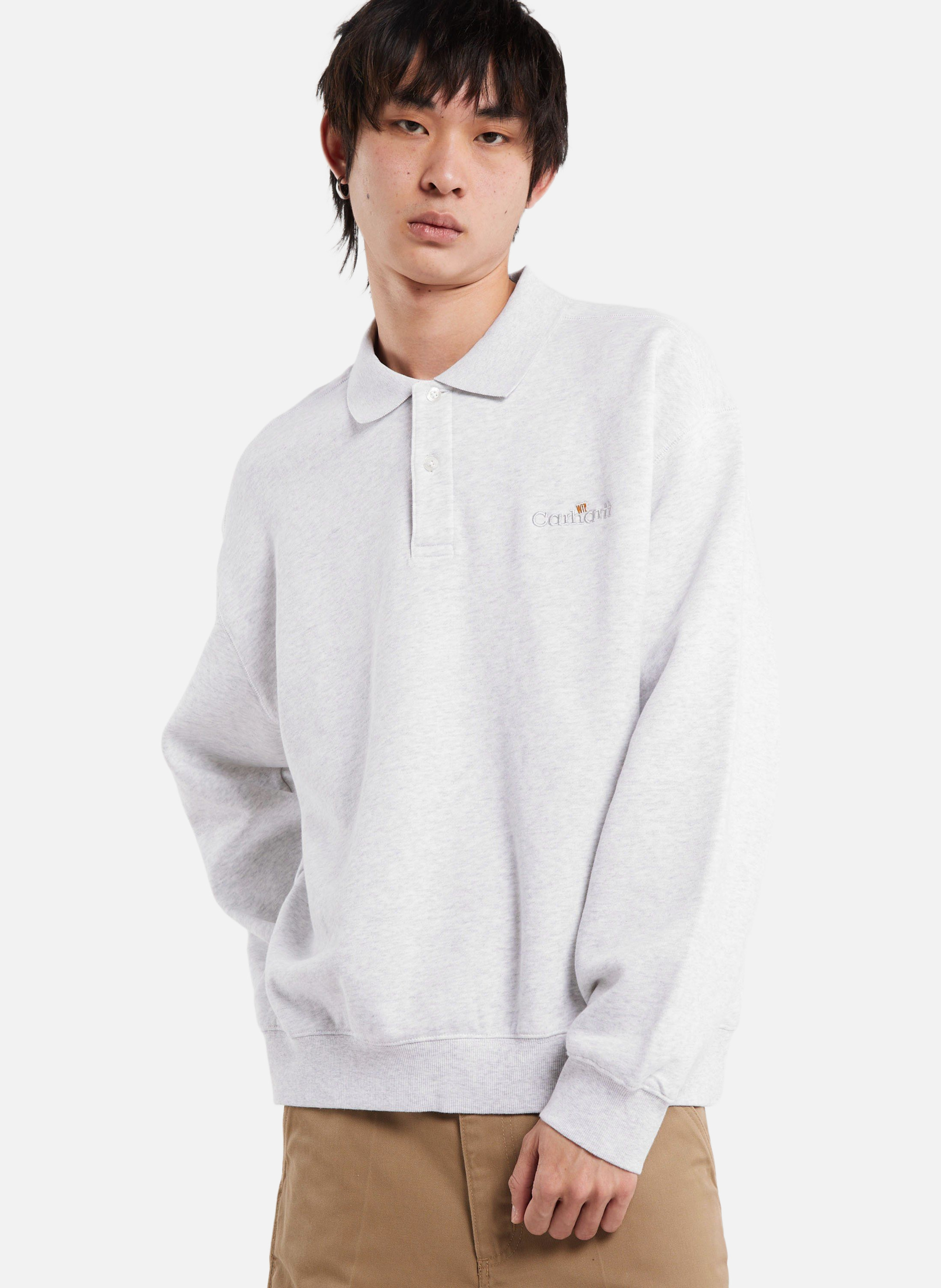 Sweatshirt wip label polo sweat CARHARTT WIP Gris