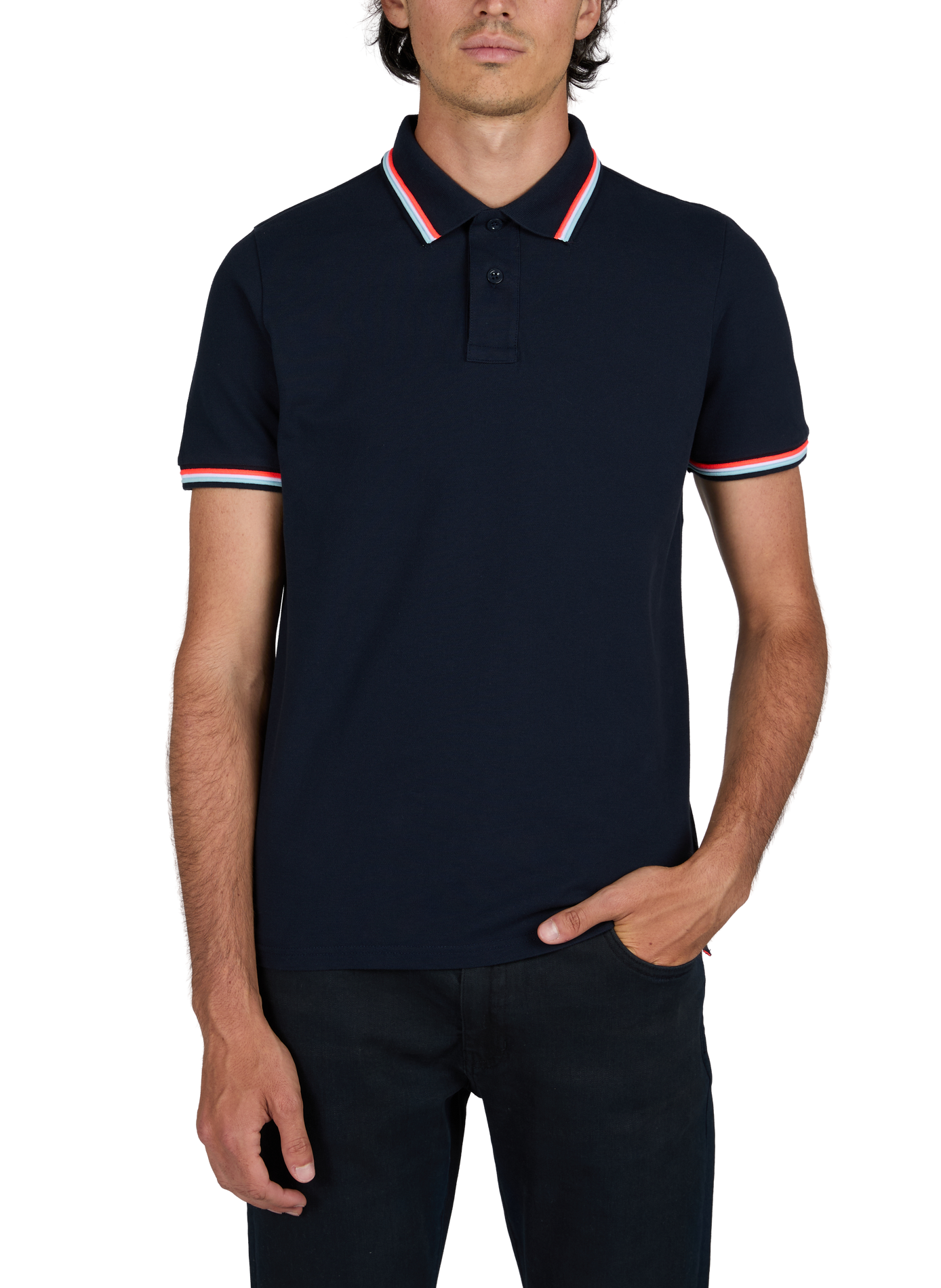 Cotton-blend polo shirt SUNDEK Blue