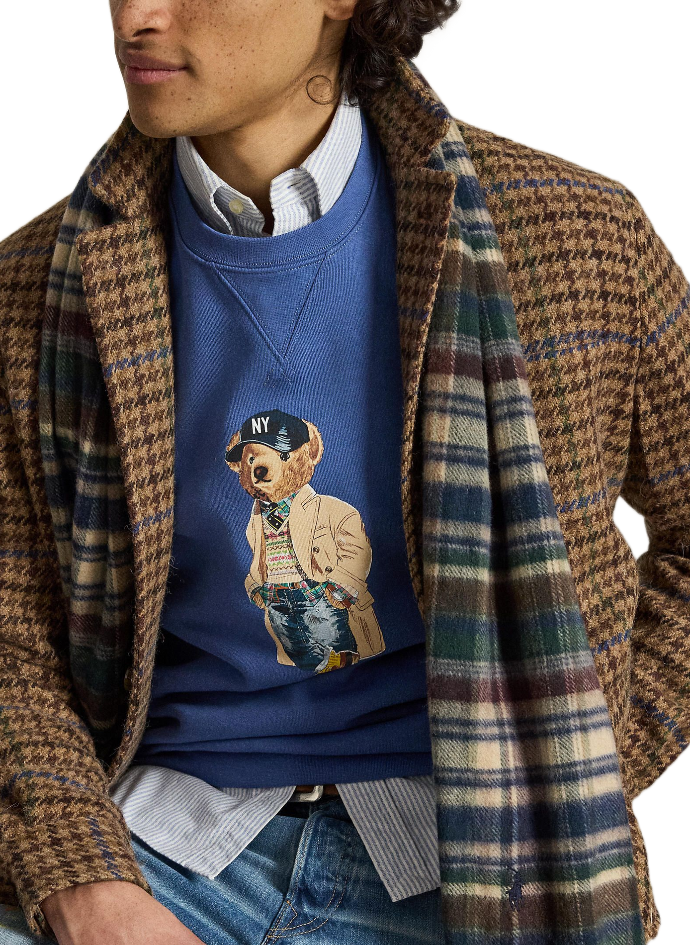 Sweat imprimé en coton mélangé POLO RALPH LAUREN Bleu
