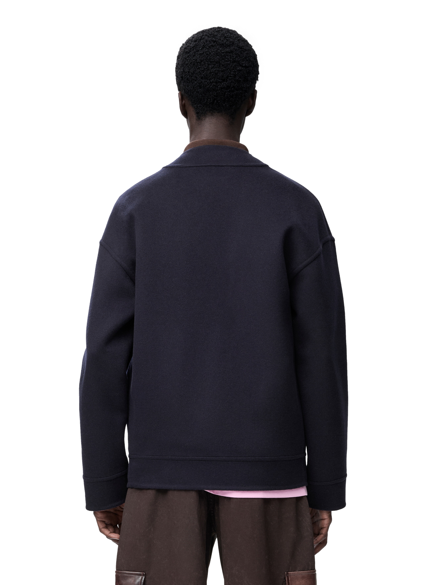 Cardigan droit en laine et cachemire LOEWE Bleu