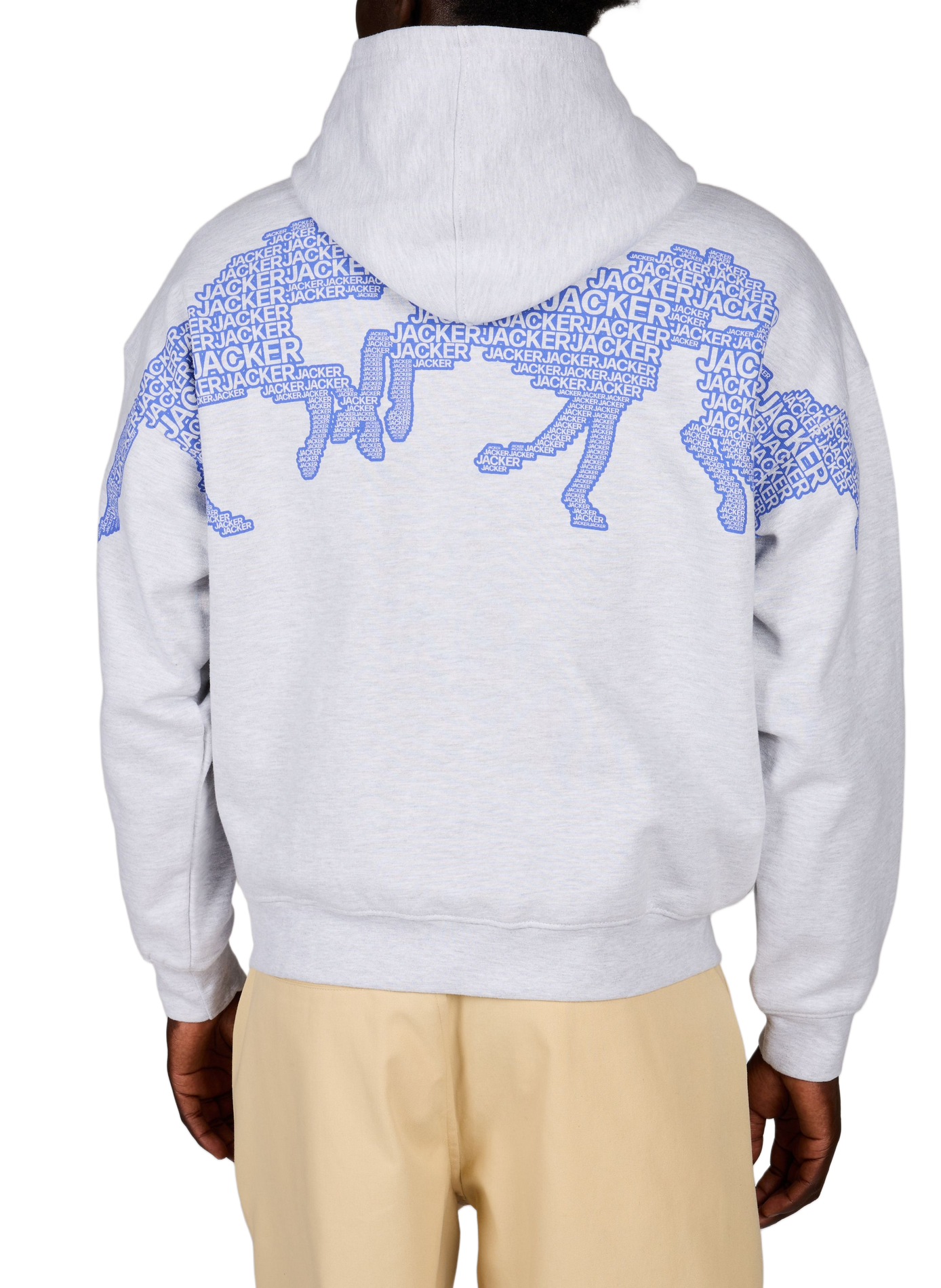 Weiter Pullover mit Stickerei aus Baumwolle. JACKER. Grau