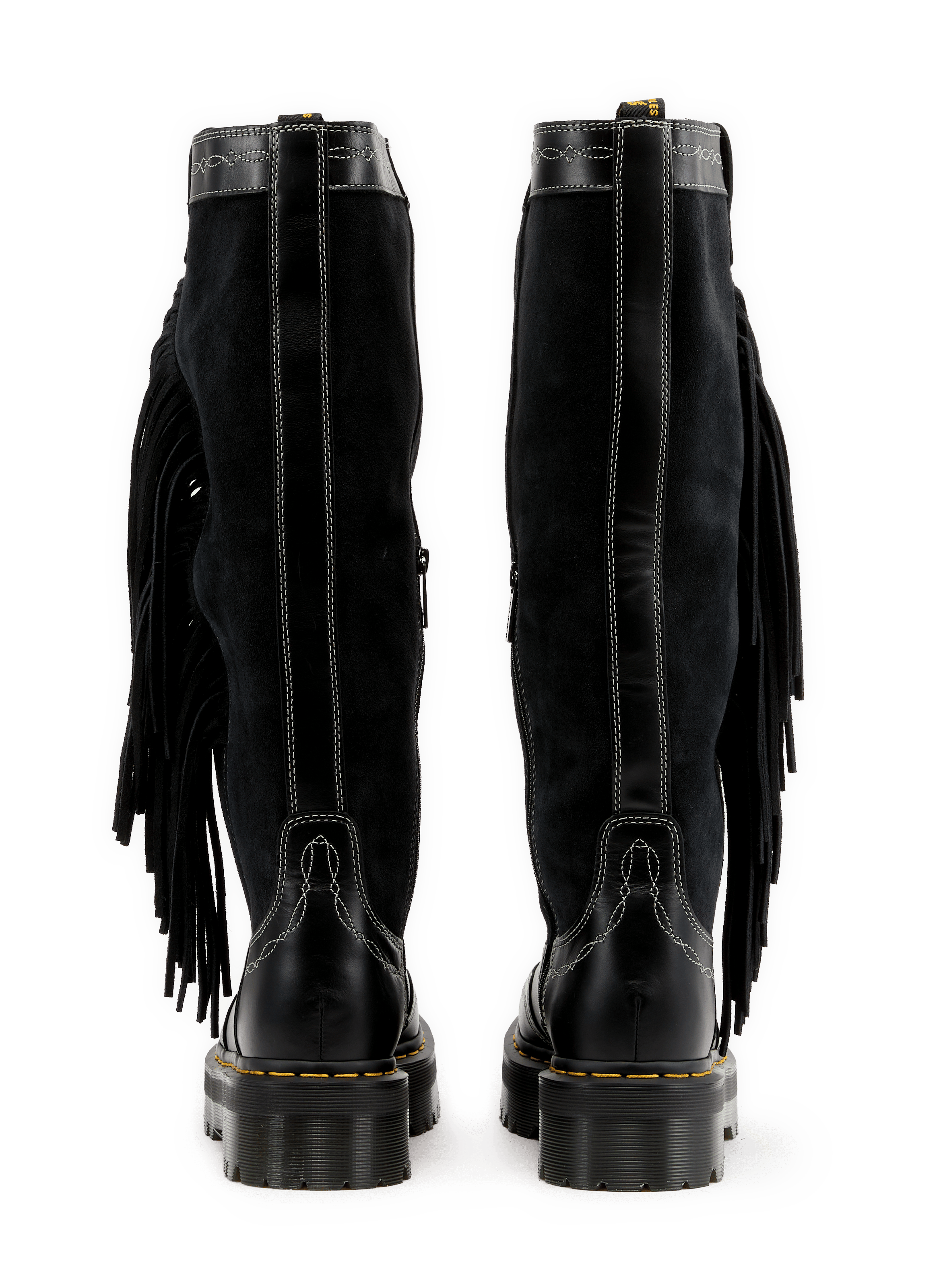 Fringe Hi Stiefel mit Rindslederfransen DR. MARTENS Schwarz