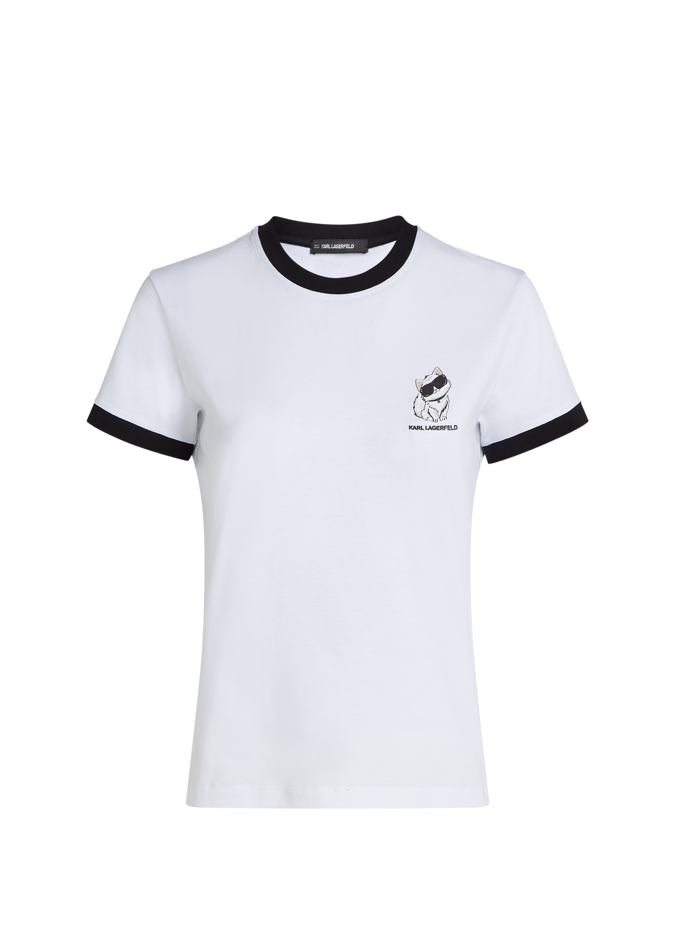 Round neck cotton t-shirt KARL LAGERFELD White