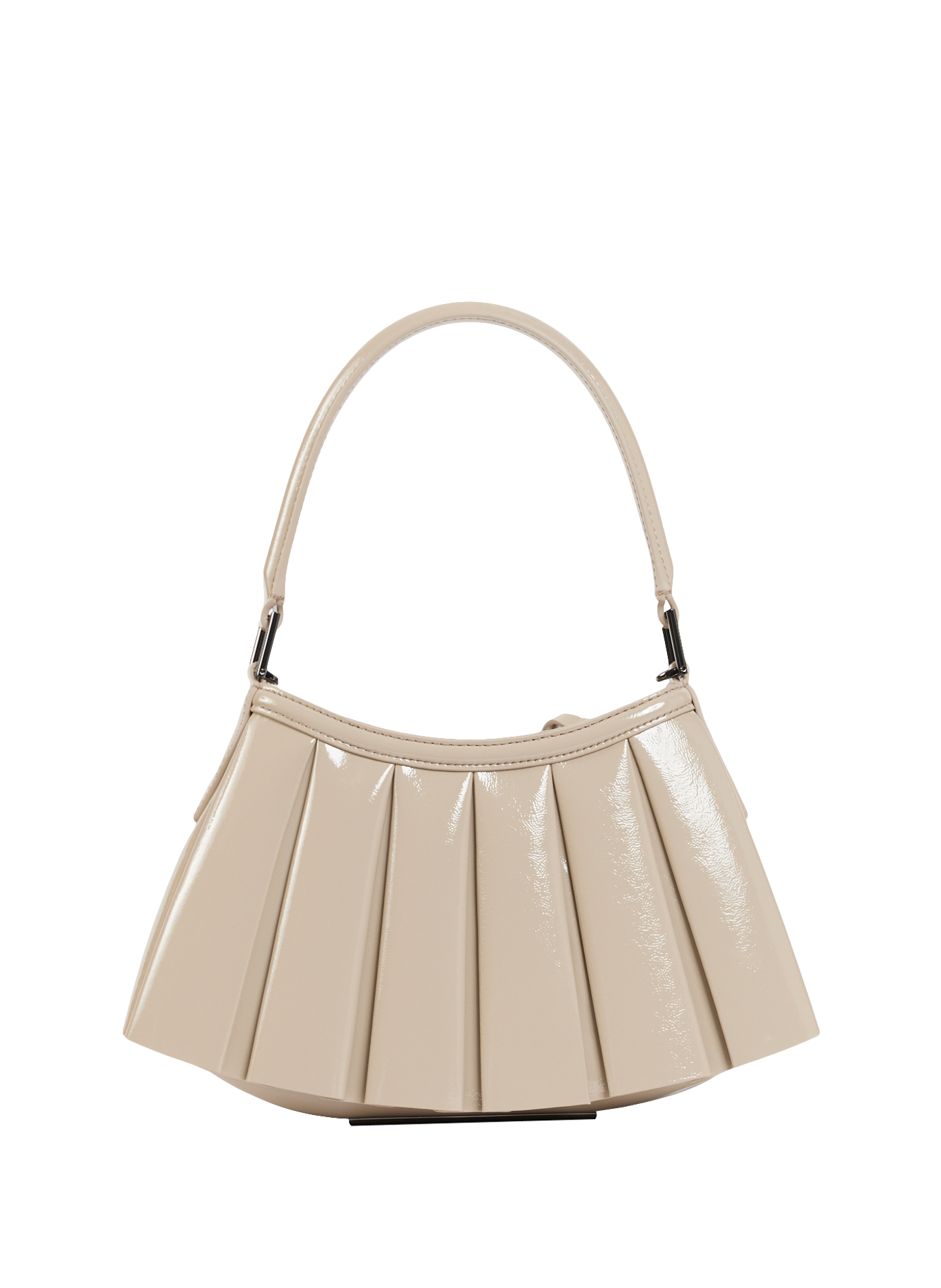 Small Lenglen patent leather handbag LACOSTE Beige