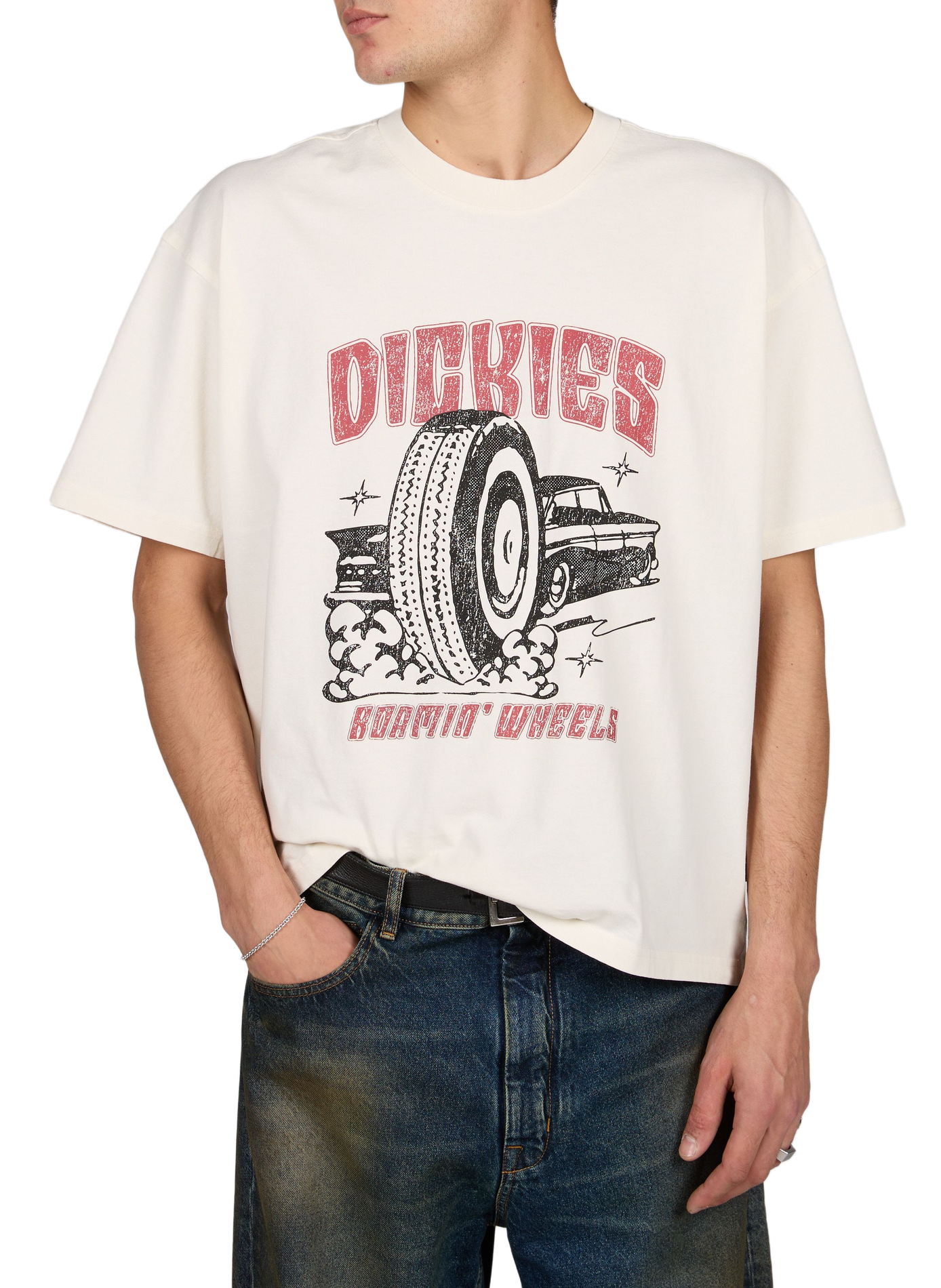 Tee-shirt droit col rond en coton DICKIES Blanc