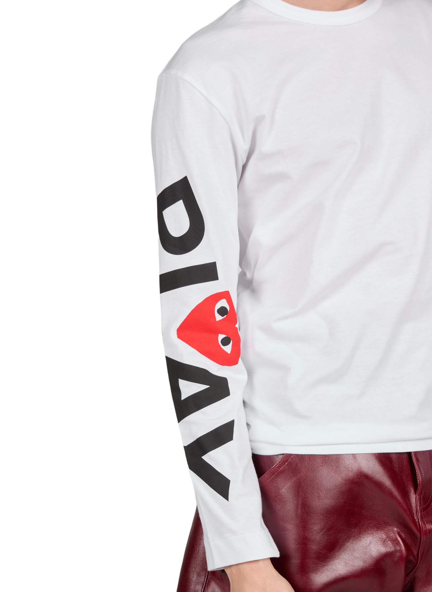 Langarm-T-Shirt mit Siebdruckmotiven COMME DES GARCONS PLAY Weiss