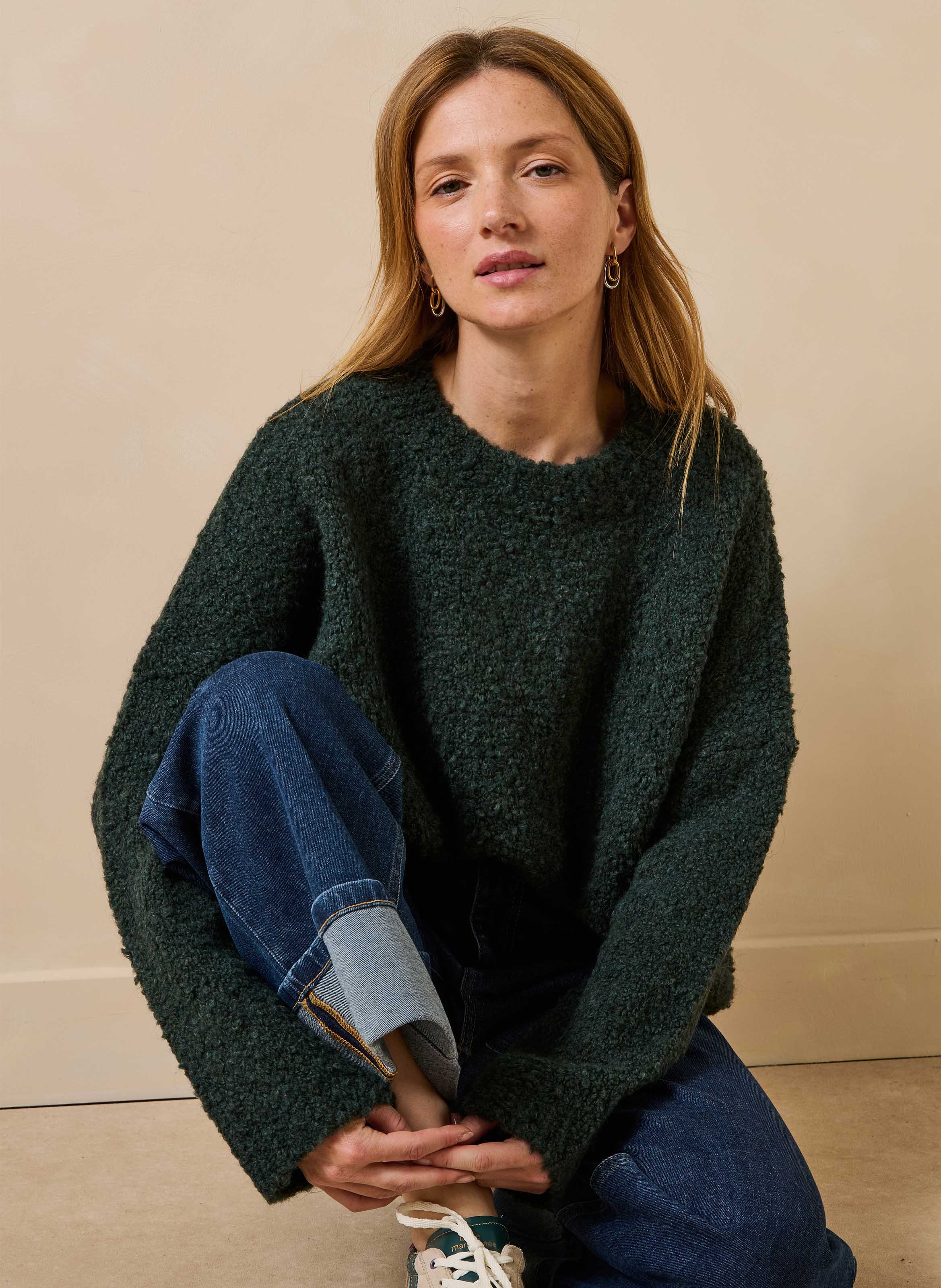 Oversized trui van wolmix LA FEE MARABOUTEE Groen