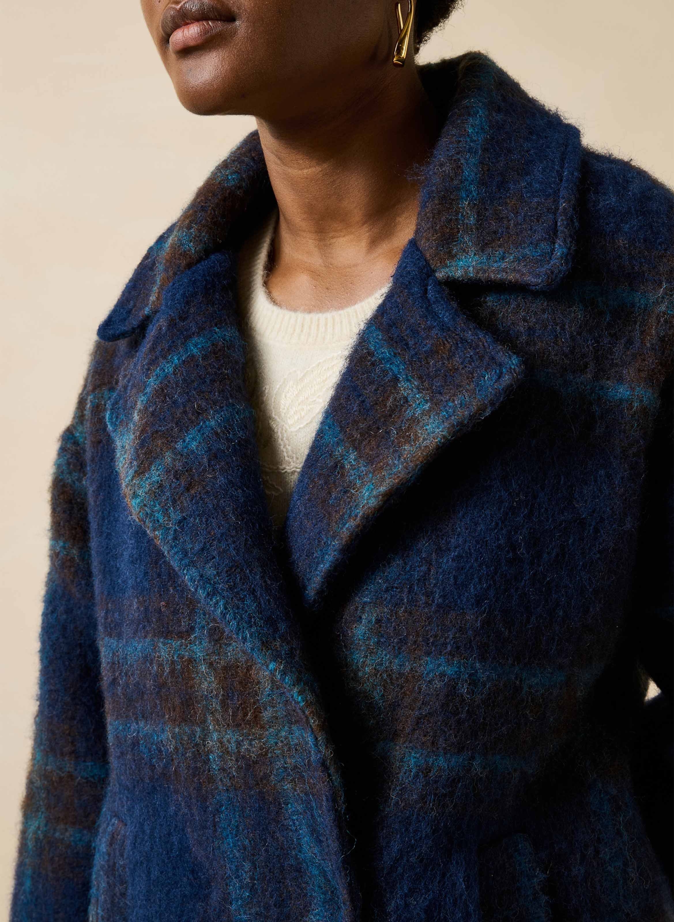 Oversized jas van gemengde wol LA FEE MARABOUTEE Blauw