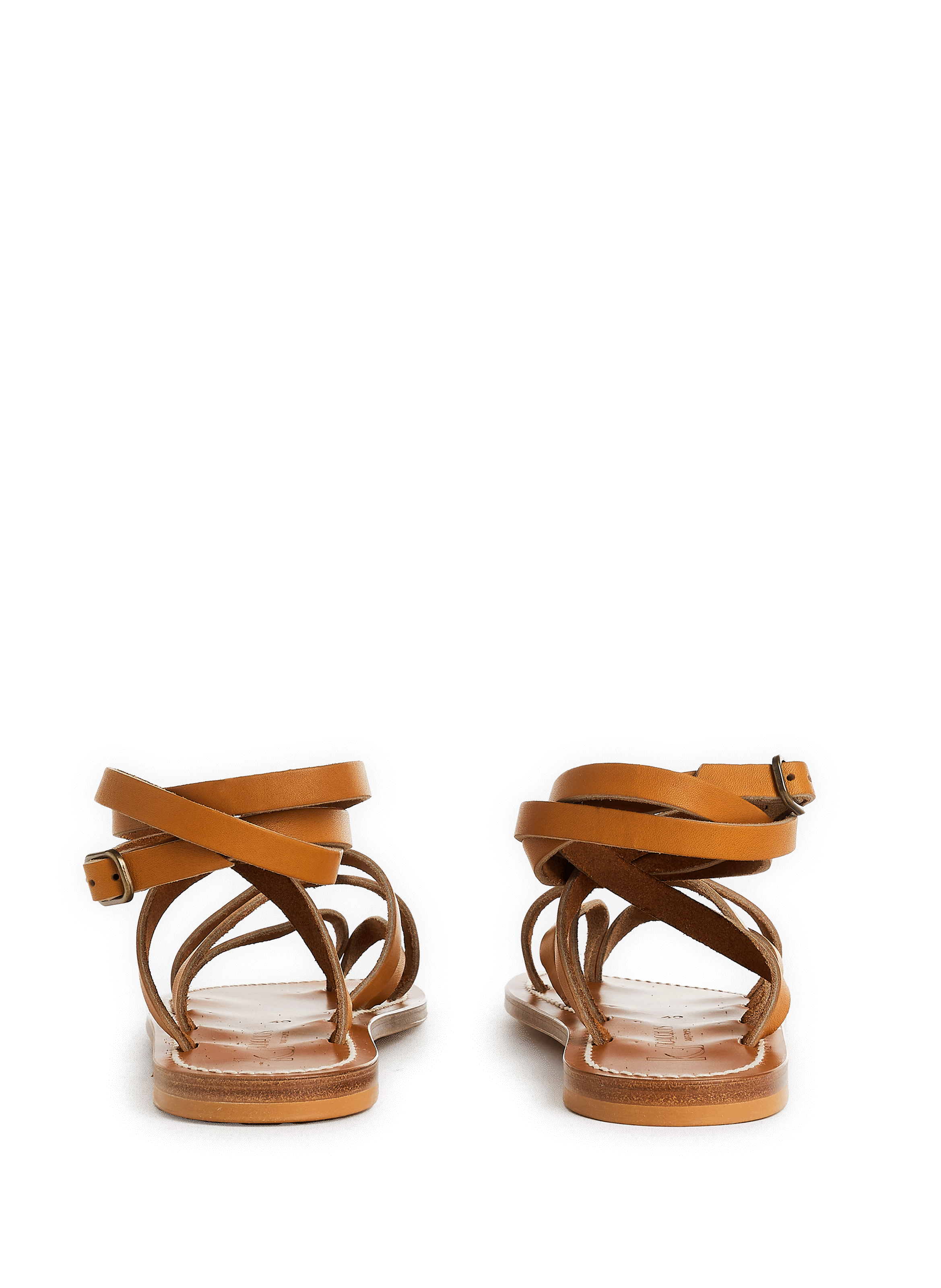 Flat leather sandals  K. JACQUES Brown