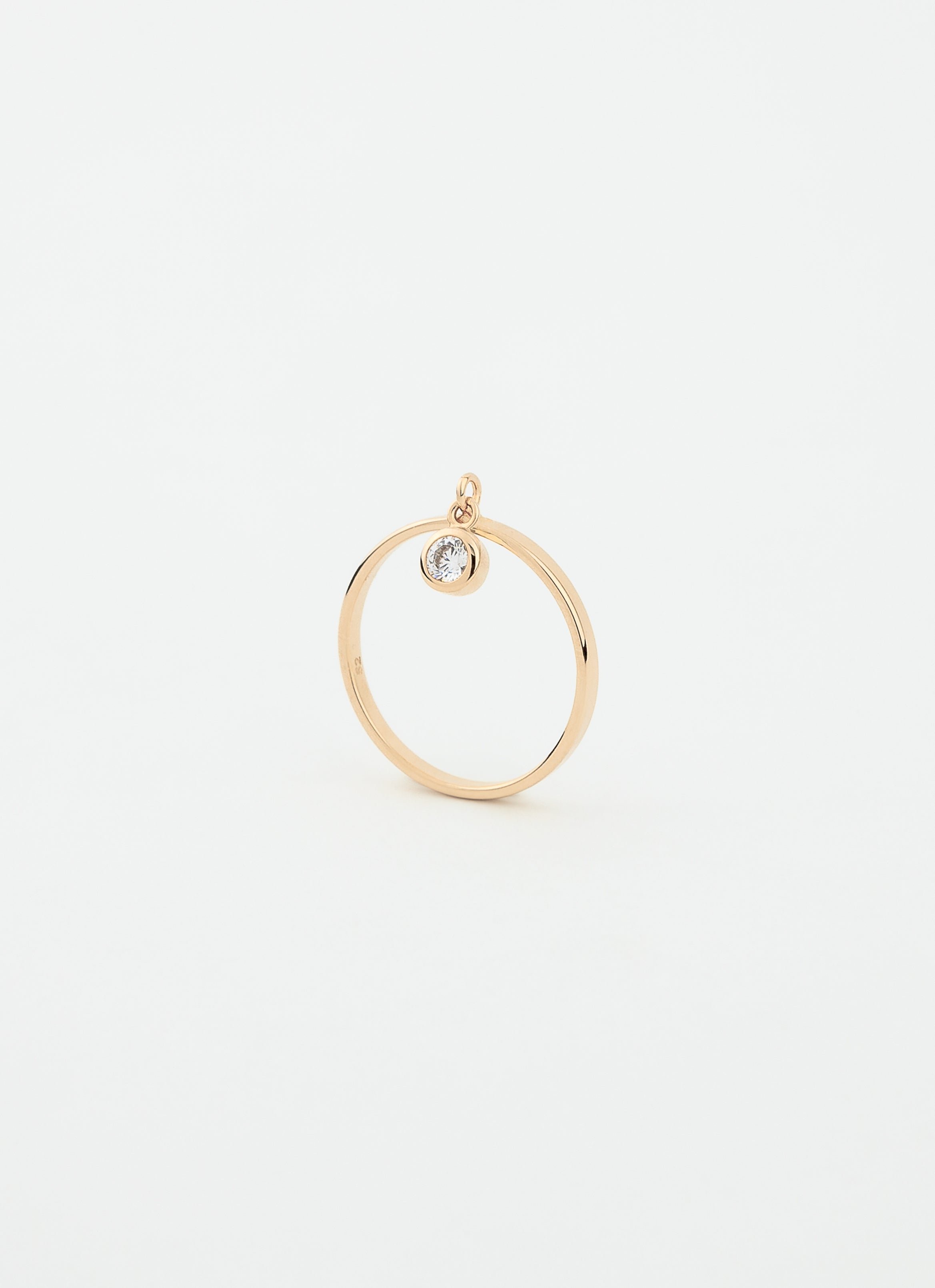 Bague pendentif esmée plaqué or ANNA SOTTILOTTA Doré