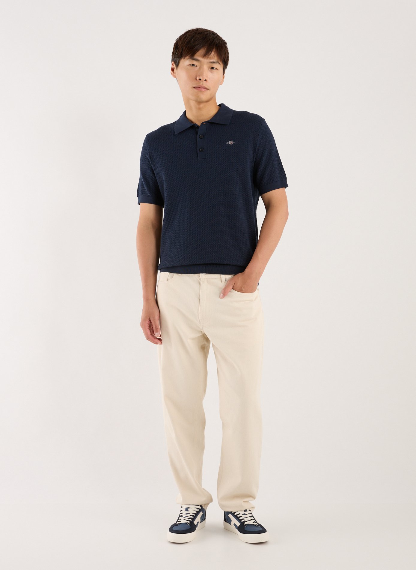 Pull texturé en coton GANT Bleu