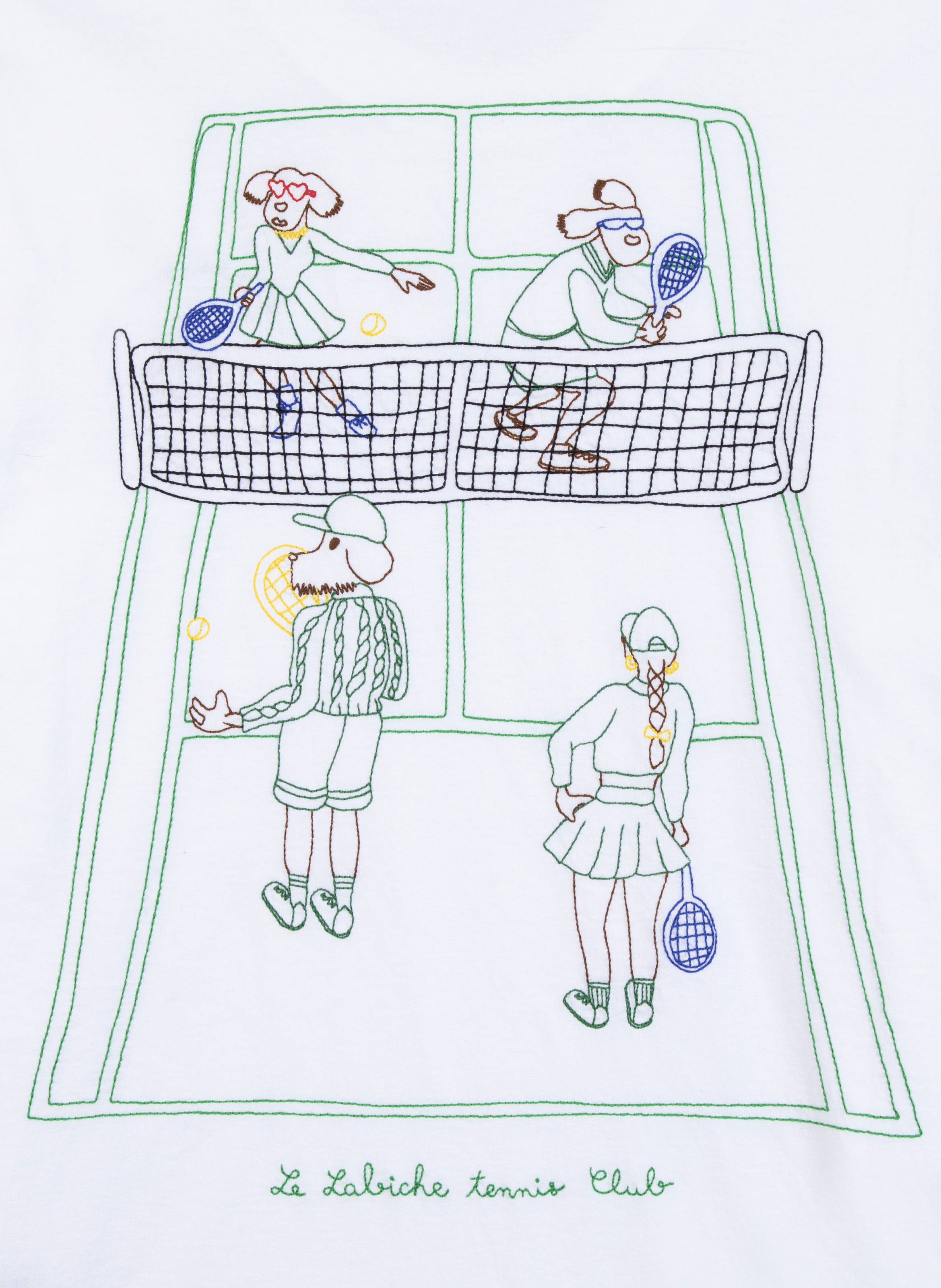 T-shirt droit brodé en coton MAISON LABICHE Blanc