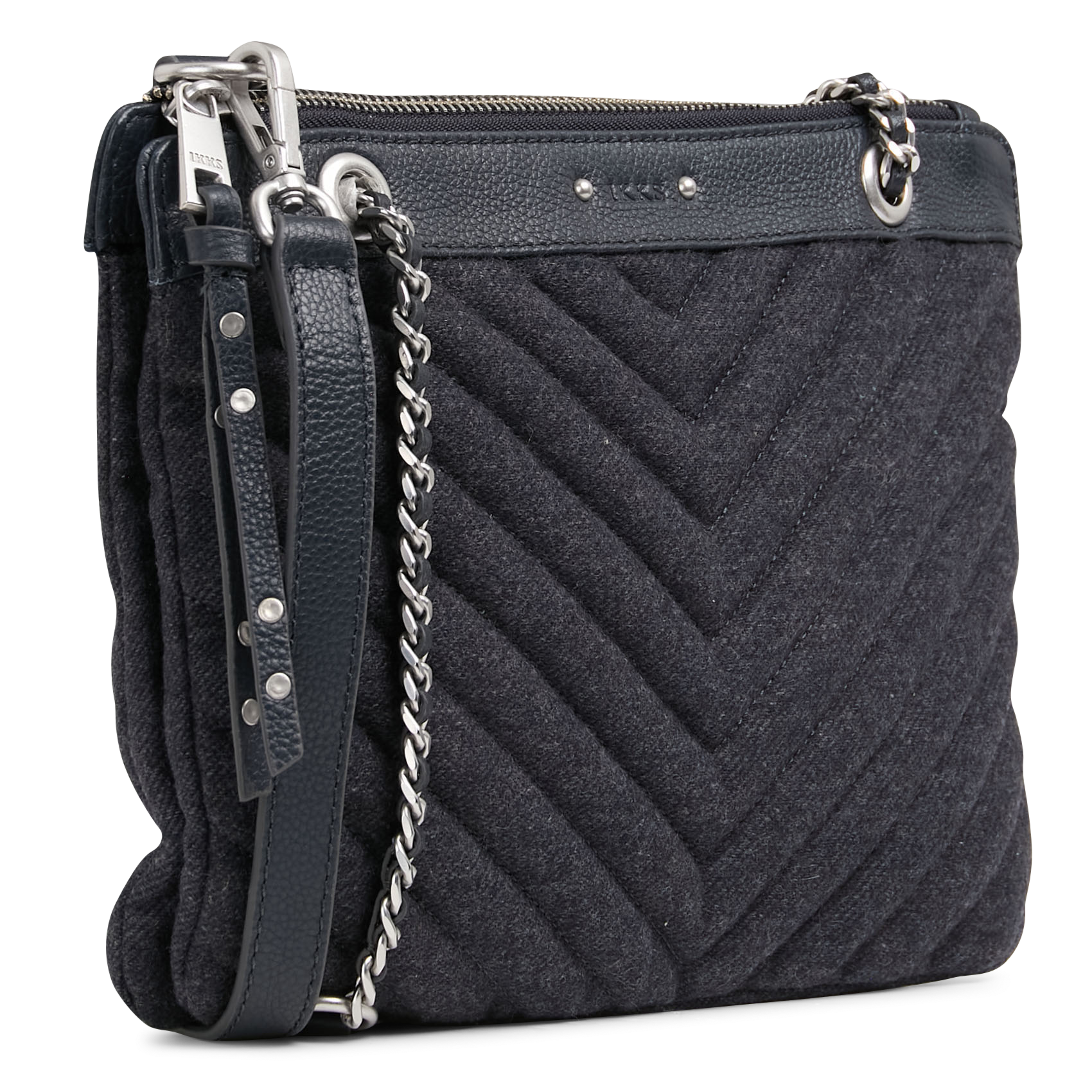 Sac pochette matelassé uni mix 1440 reporter IKKS Bleu