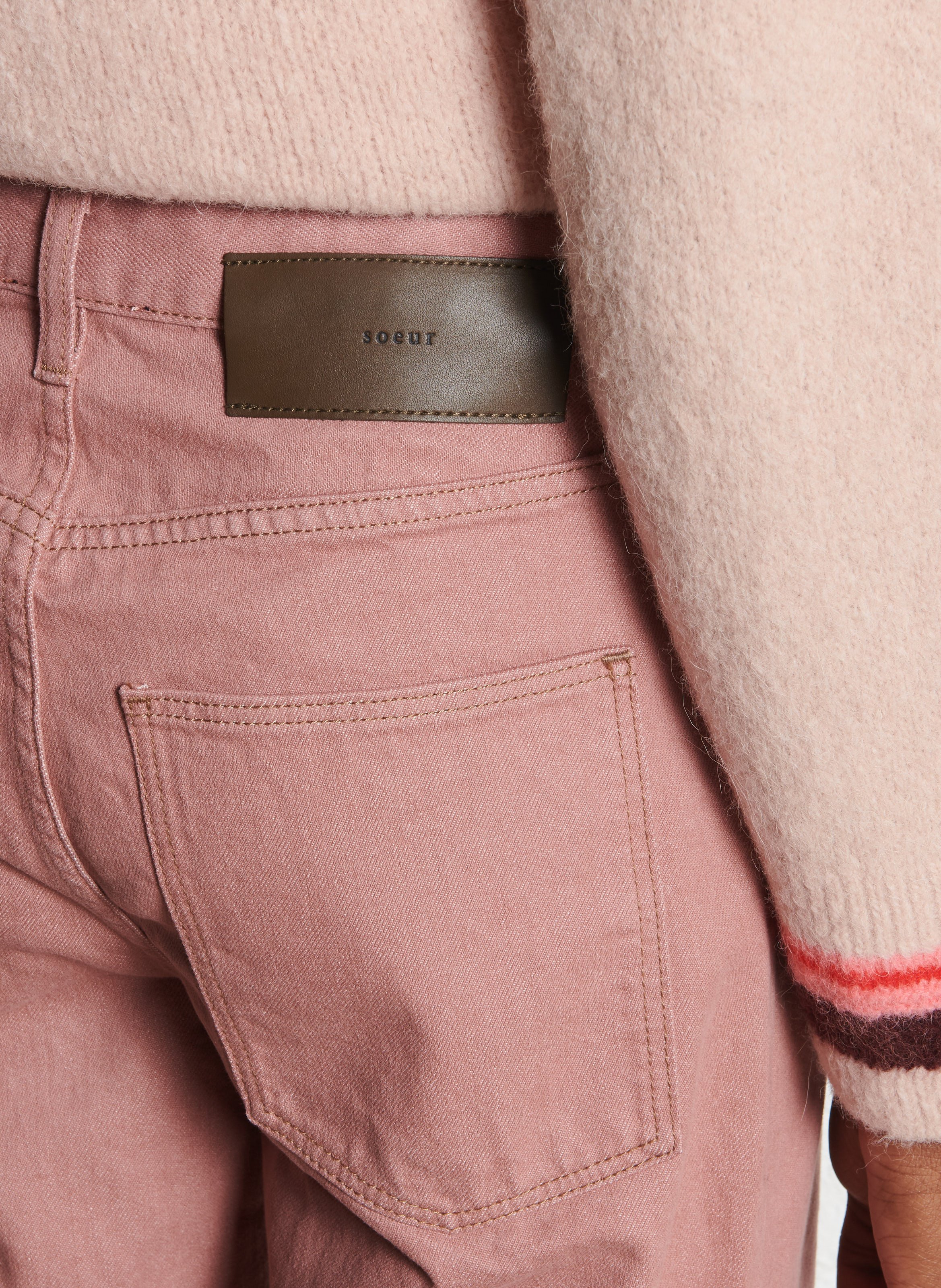 Jean droit uni en coton bio calvin SOEUR Rose