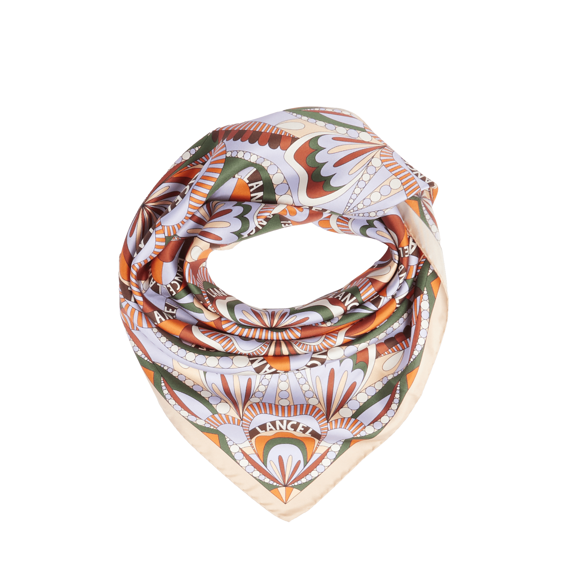 Carré de soie 90 motif floral de lancel en soie LANCEL Vert