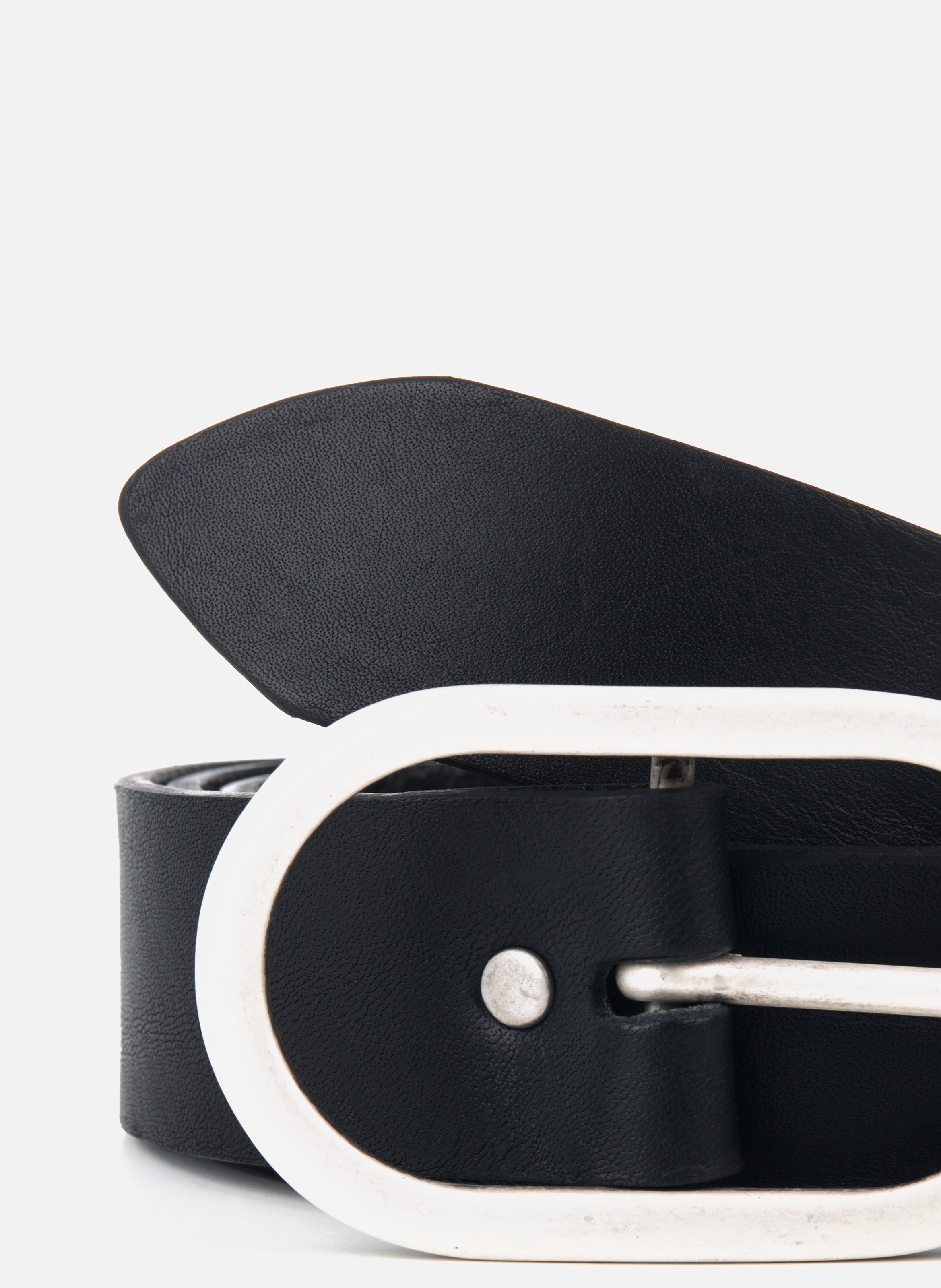 Ceinture large cuir lisse JULES & JENN Noir