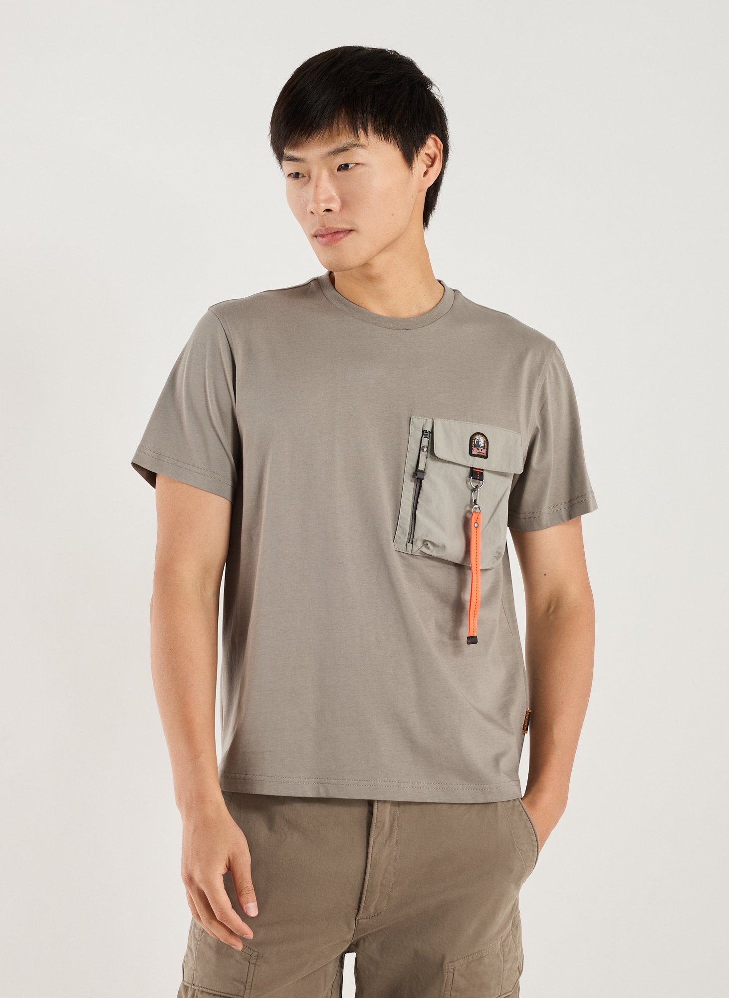 PARAJUMPERS T-shirt droit à poche en coton Gris