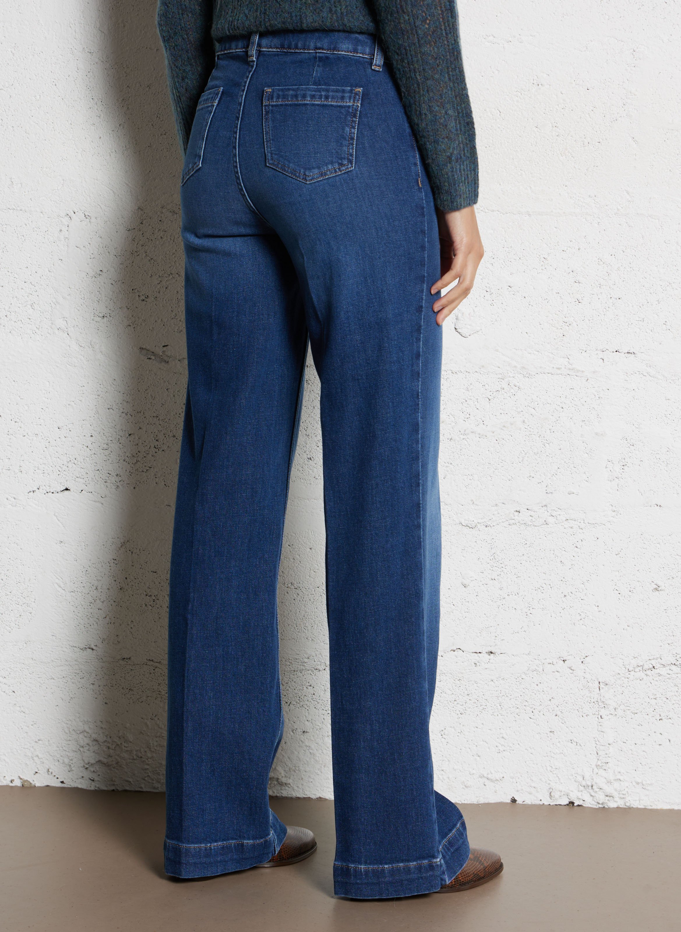 Jean large en coton mélangé anais MAISON 123 Bleu