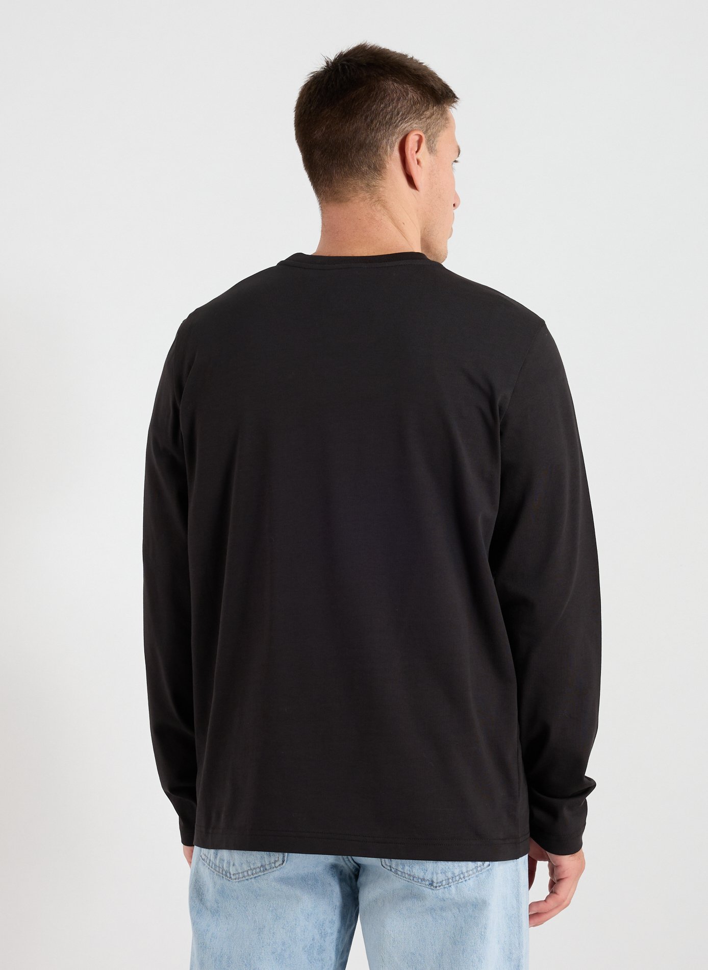 Round neck long-sleeved cotton T-shirt MONCLER Grey