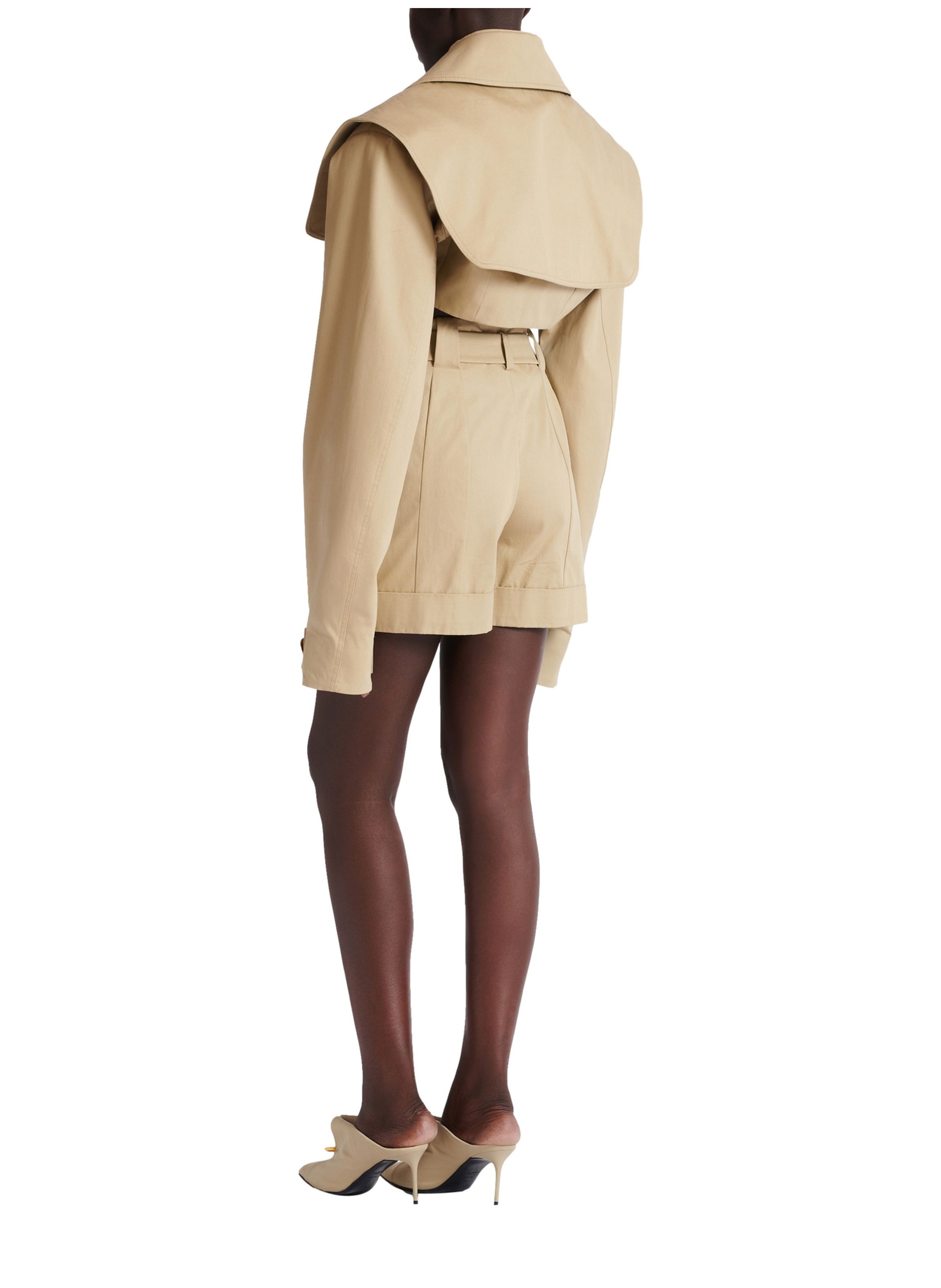 Bomber court en gabardine BALMAIN Beige