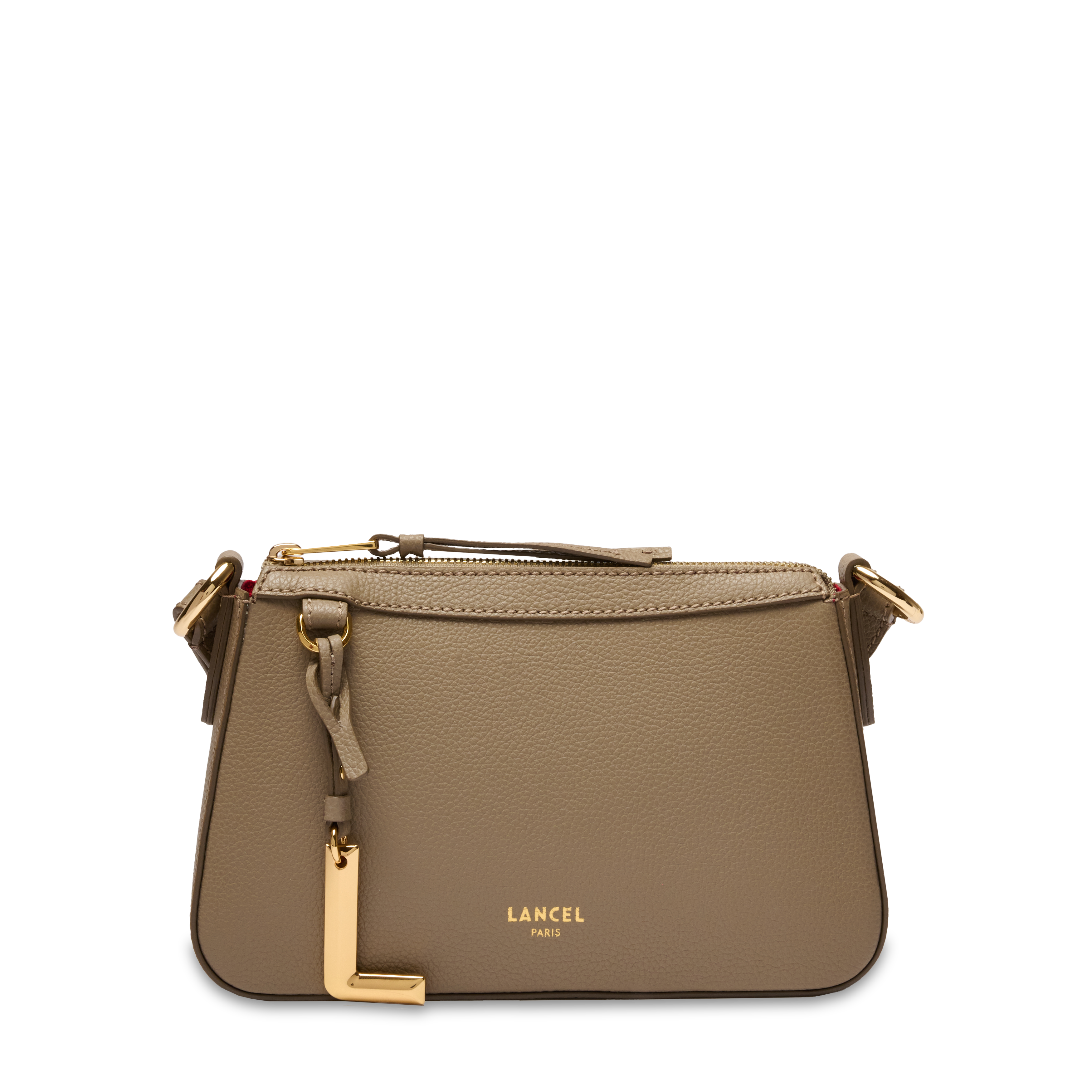 Mini sac zippé faubourg de lancel en cuir LANCEL Beige