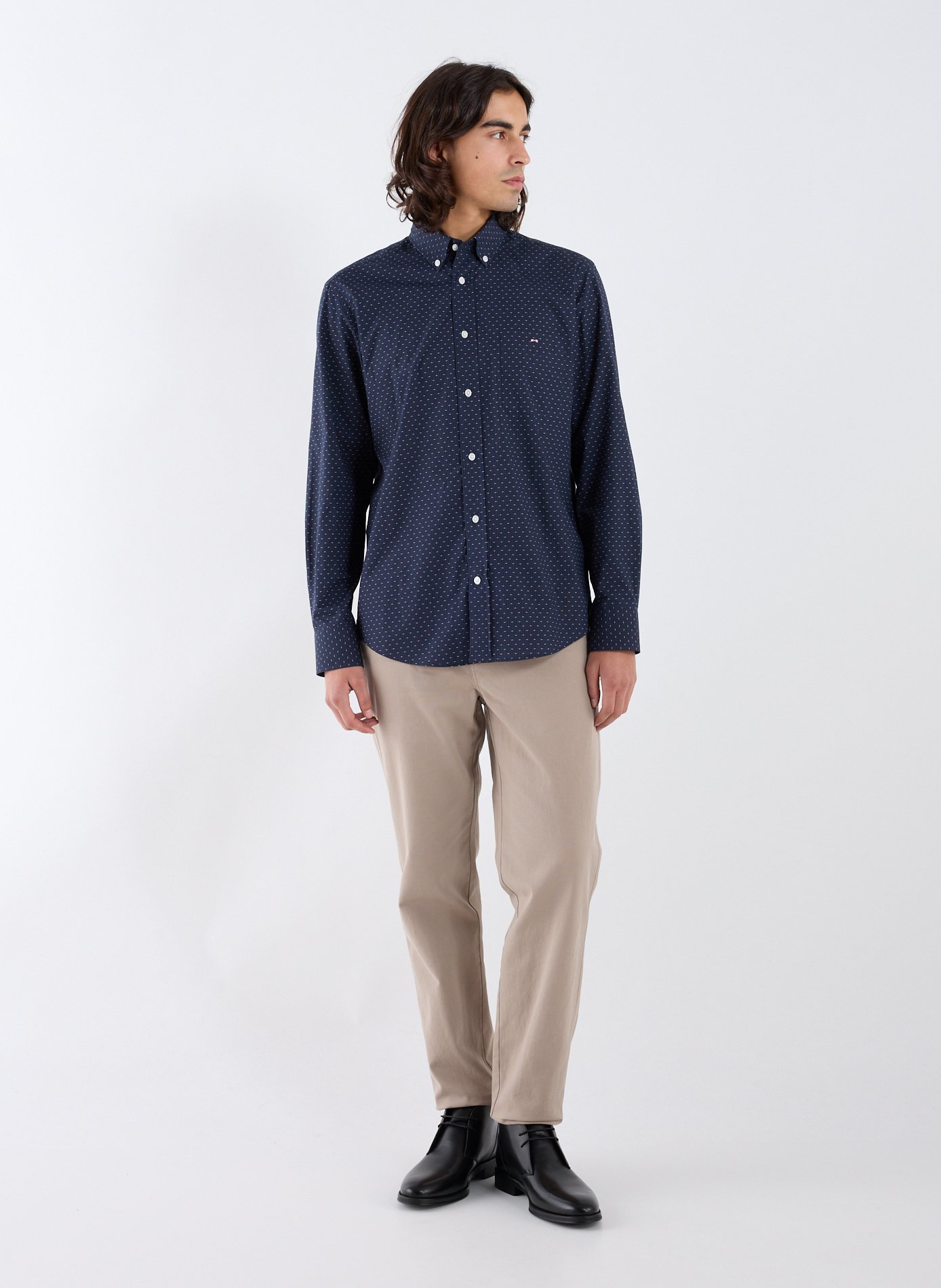 Slim-fit cotton-blend chinos EDEN PARK Beige