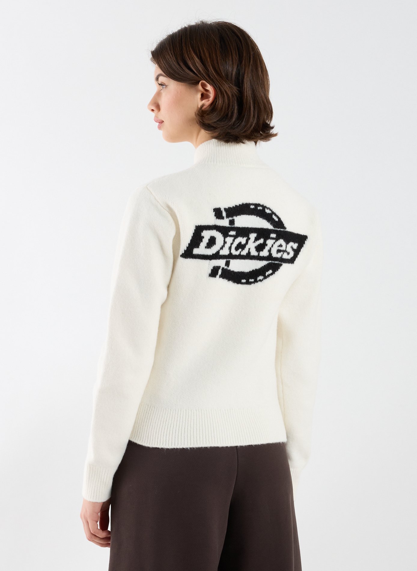 Straight high neck sweater DICKIES White