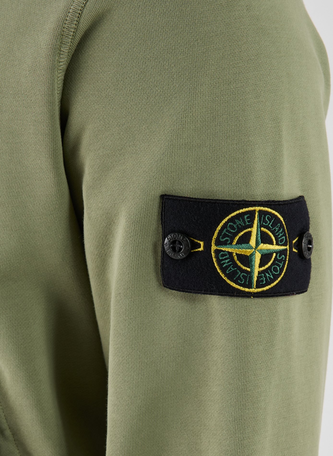 Sweat zippé à capuche en coton STONE ISLAND Vert