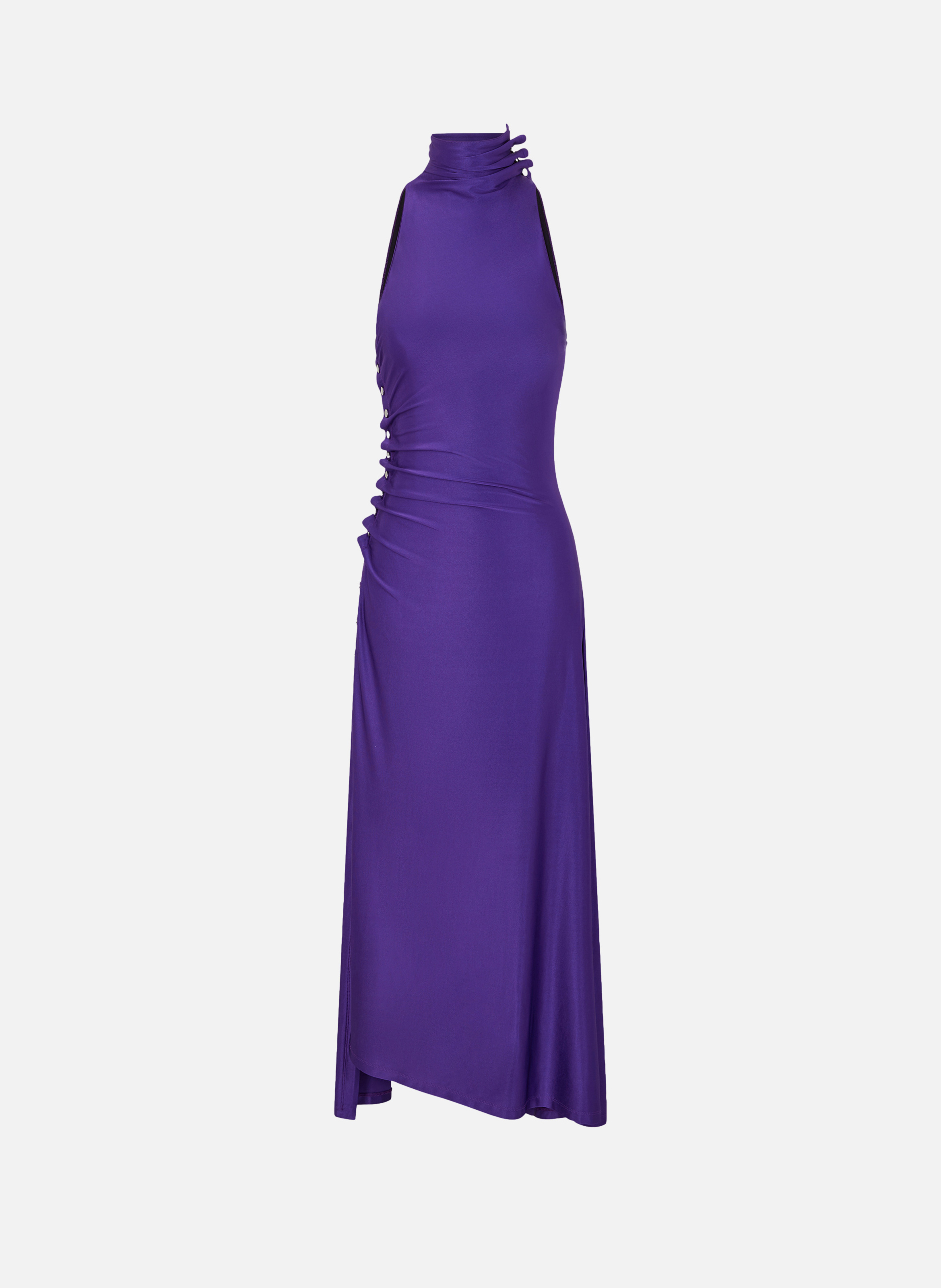 Robe longue drapée en jersey RABANNE Violet