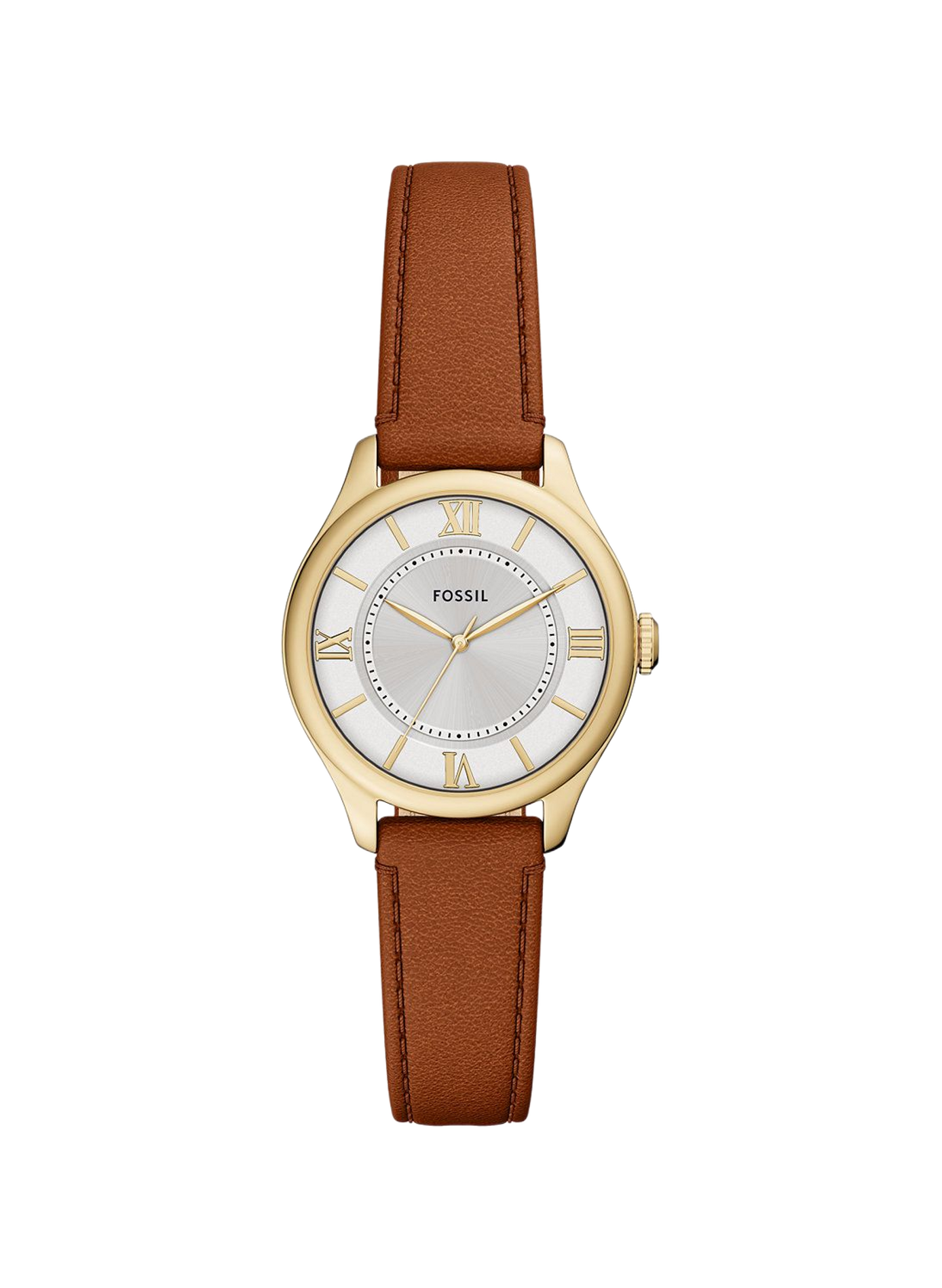 Montre quartz classique bracelet en cuir FOSSIL Argent