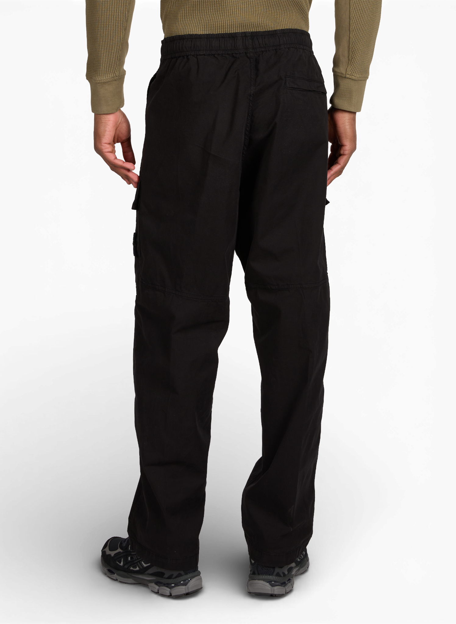 Straight cargo pants in blended cotton STONE ISLAND Black
