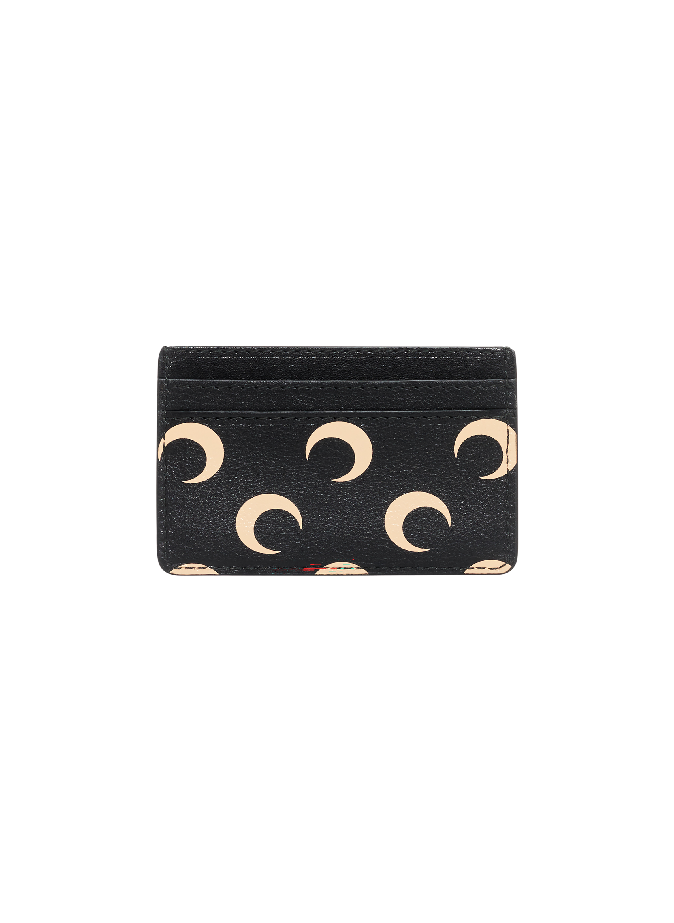 Porte-cartes en cuir imprimé moon MARINE SERRE Beige