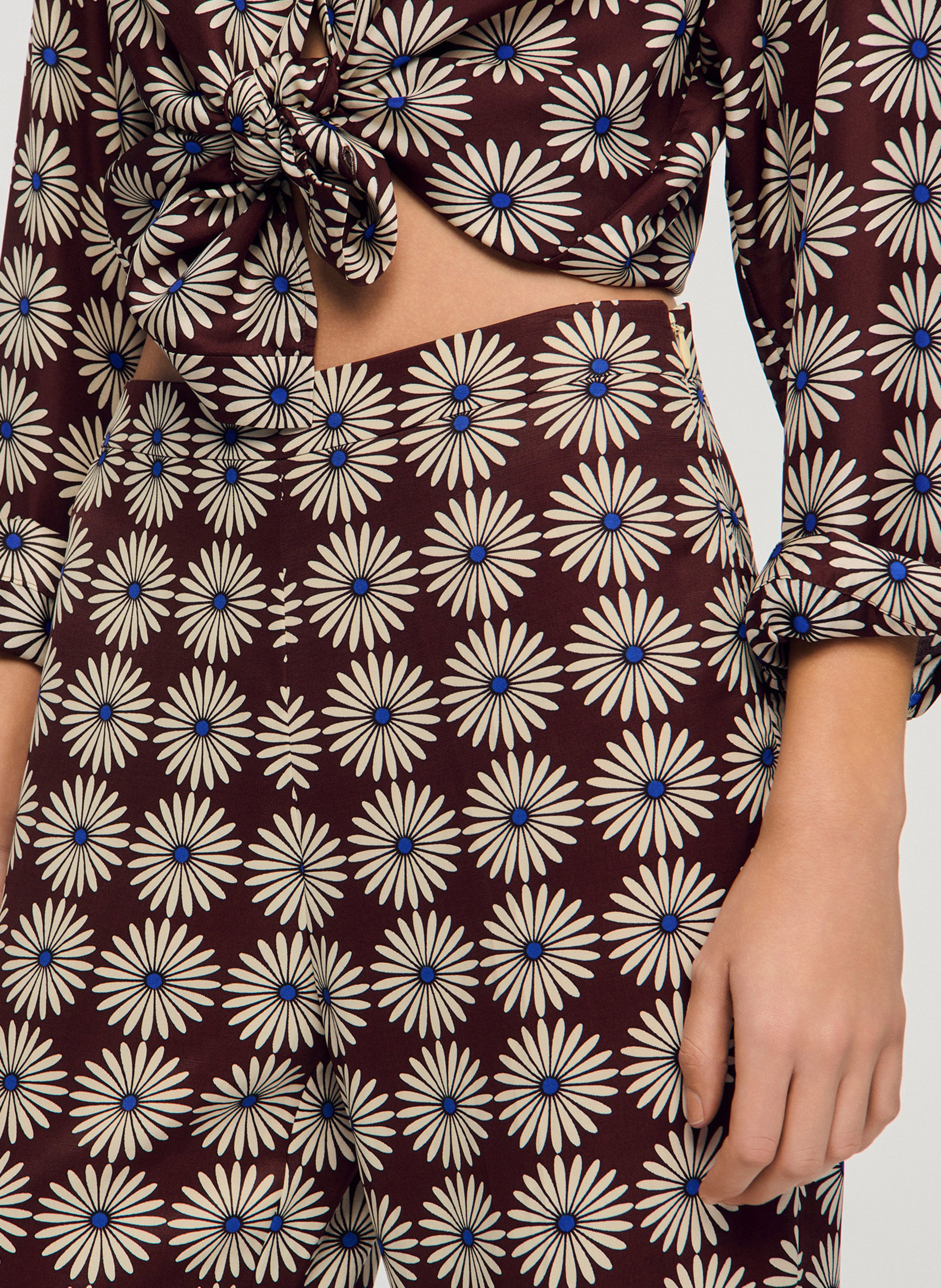 Pantalon droit imprimé SANDRO Bleu