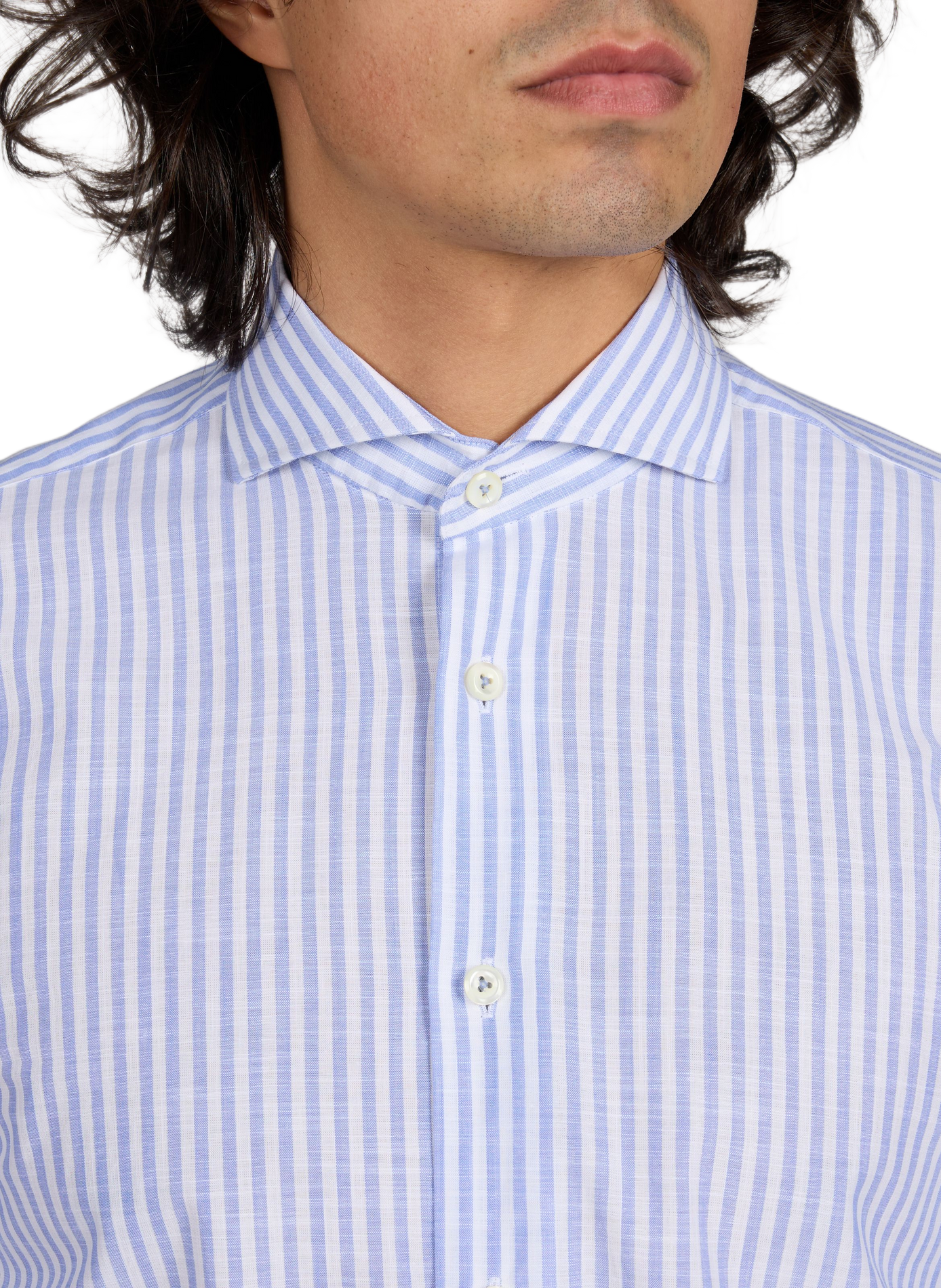 Chemise rayée slim en coton VAN LAACK Bleu