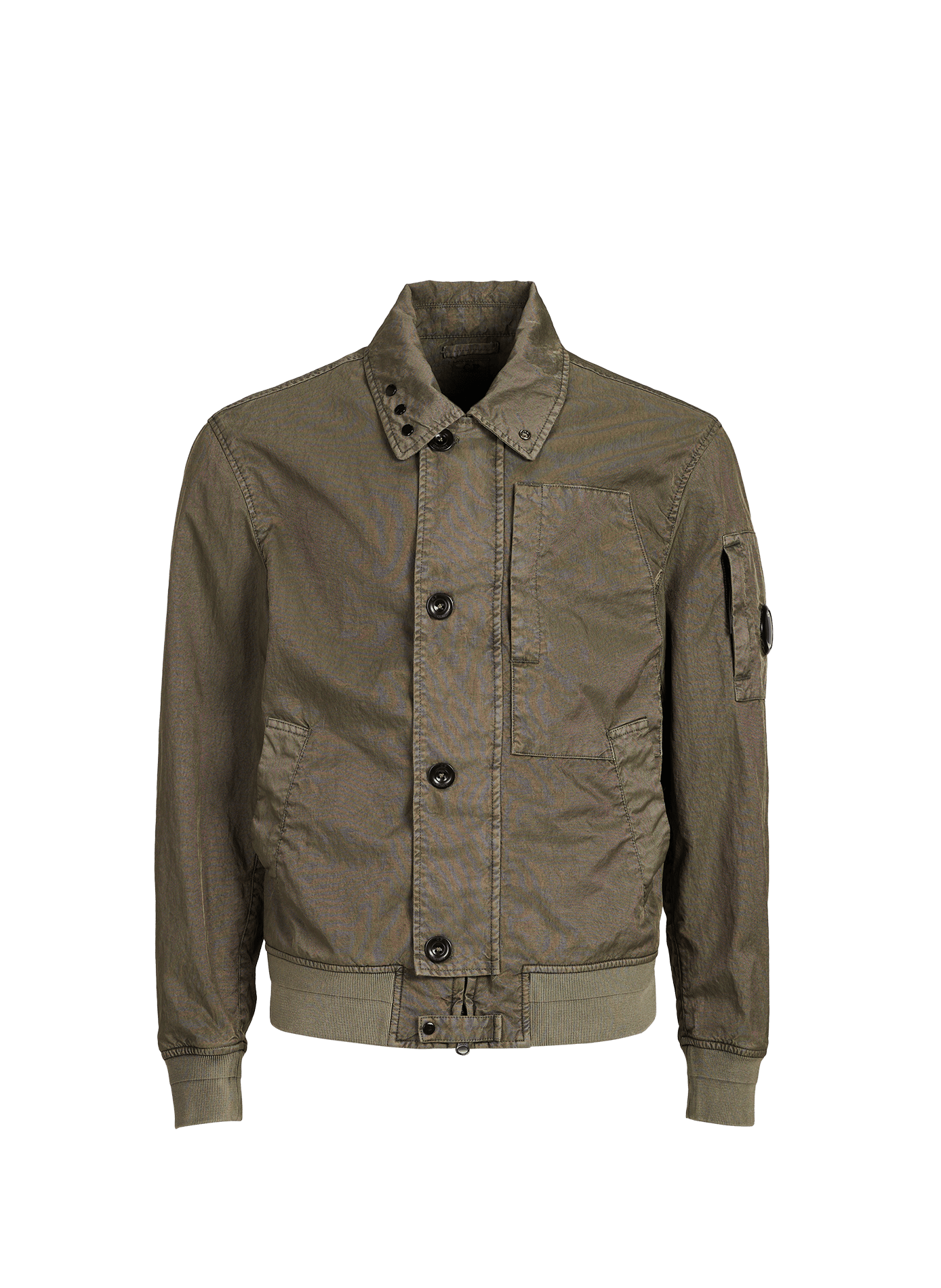 Zip-up jacket with buttoned collar CP COMPANY Grey