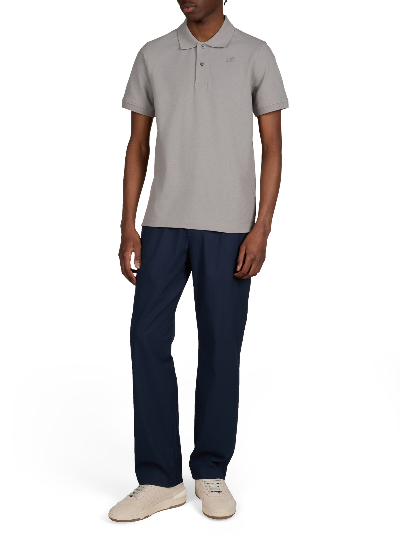 Polo manches courtes en coton mélangé K-WAY Gris