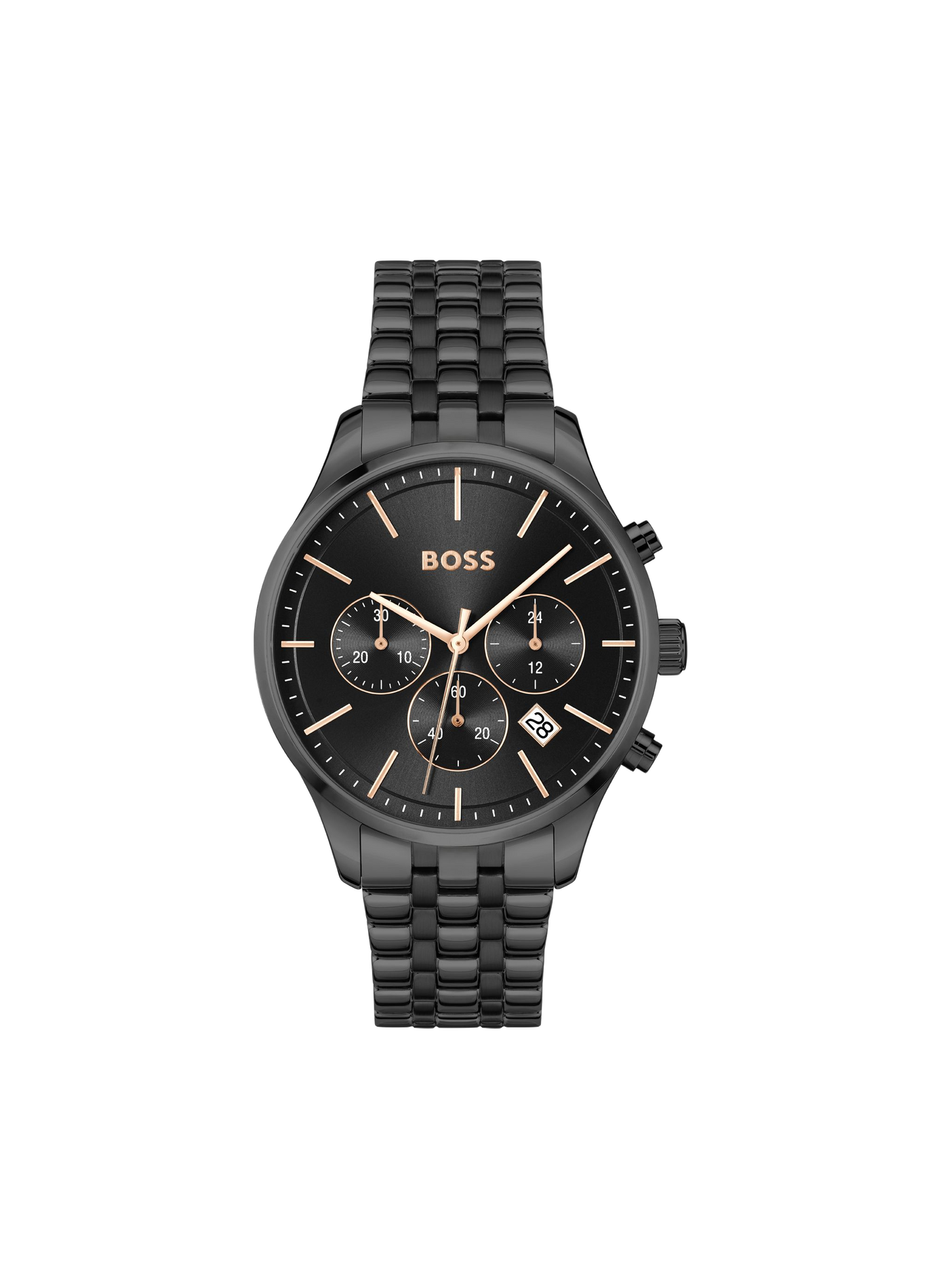 Montre quartz Avery en acier inoxydable BOSS MONTRES Noir