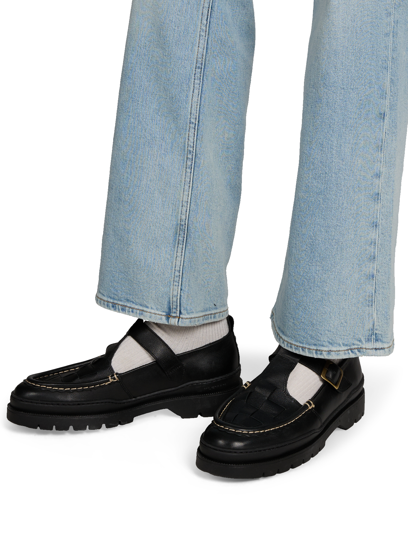 Braided leather sandals in grained leather KLEMAN Black