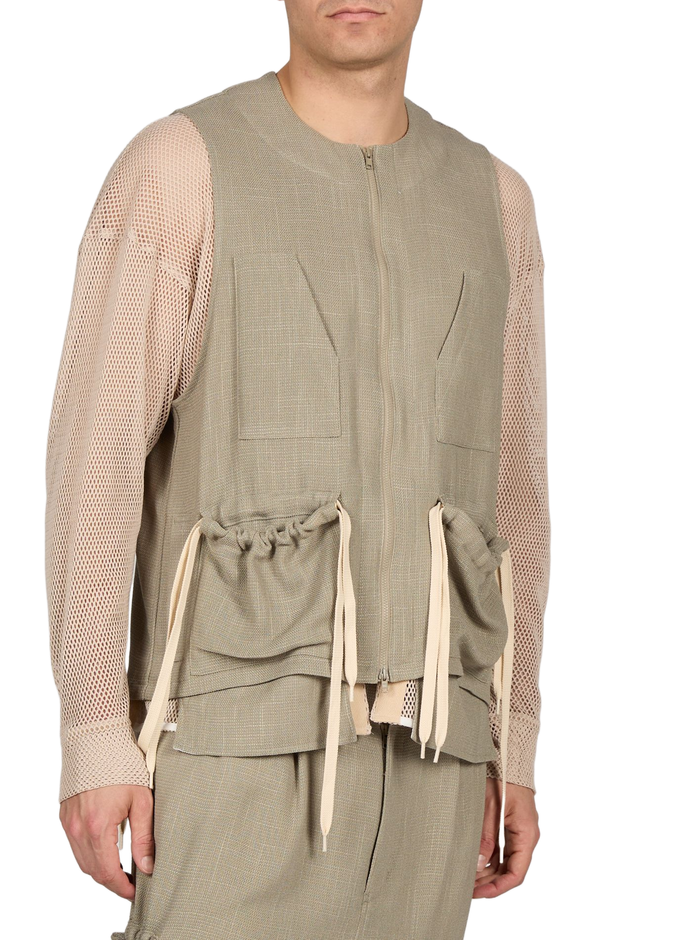 Oversized round neck jacket WANSIE Grey