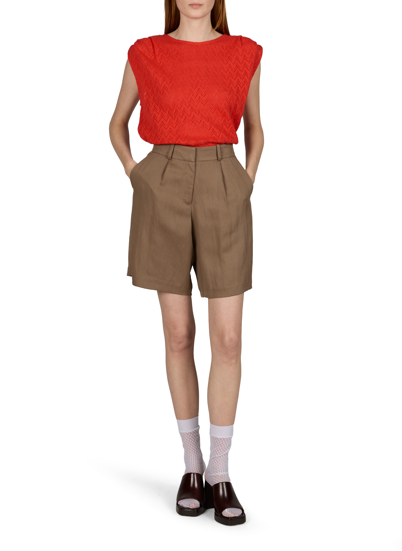 Top Vilihura in cotone VILA Rosso