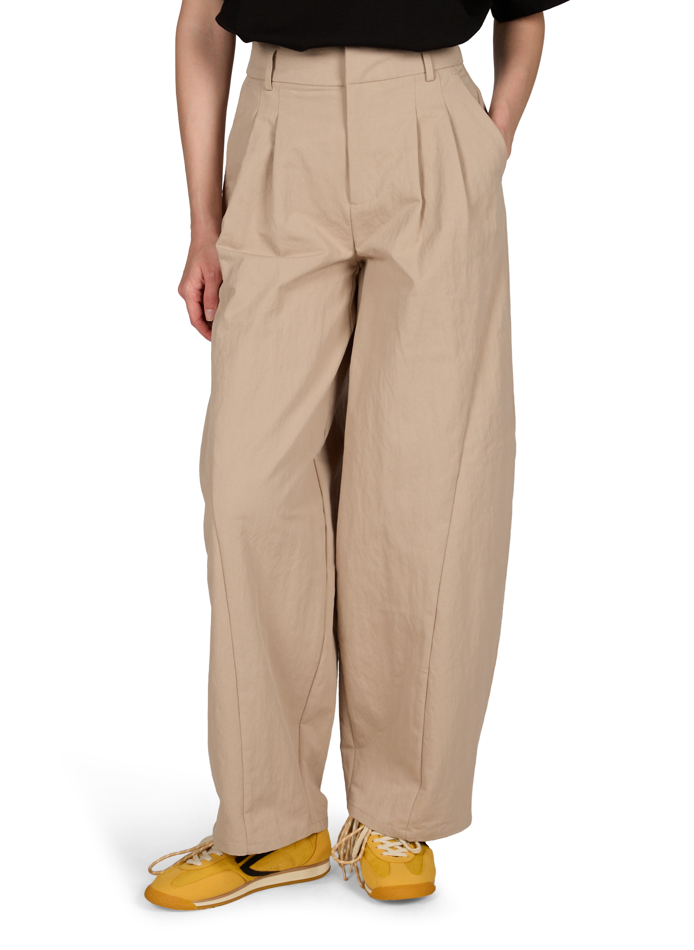 Pantalon large à pinces OBJECT Beige