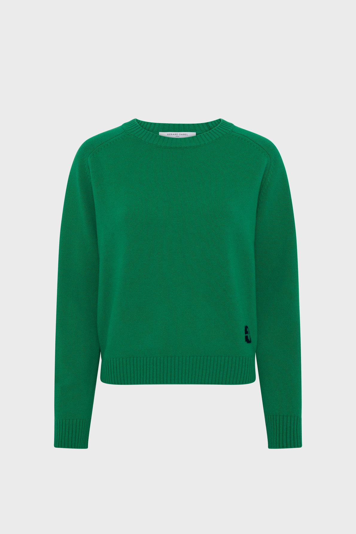 Pull à col rond en laine Vert