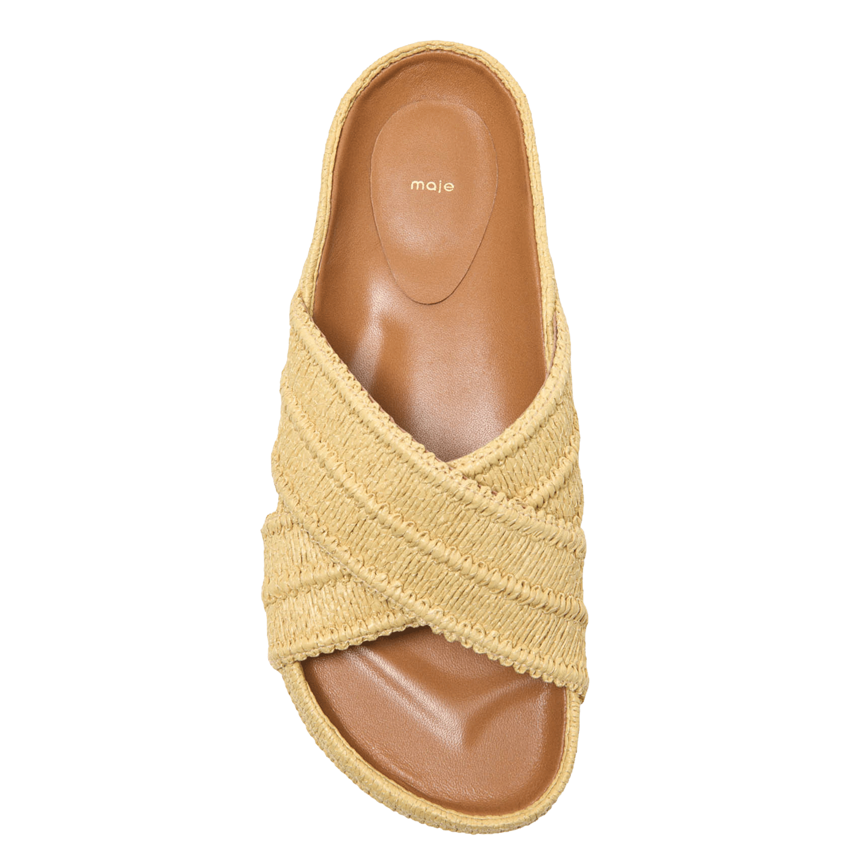 Mules compensées Beige